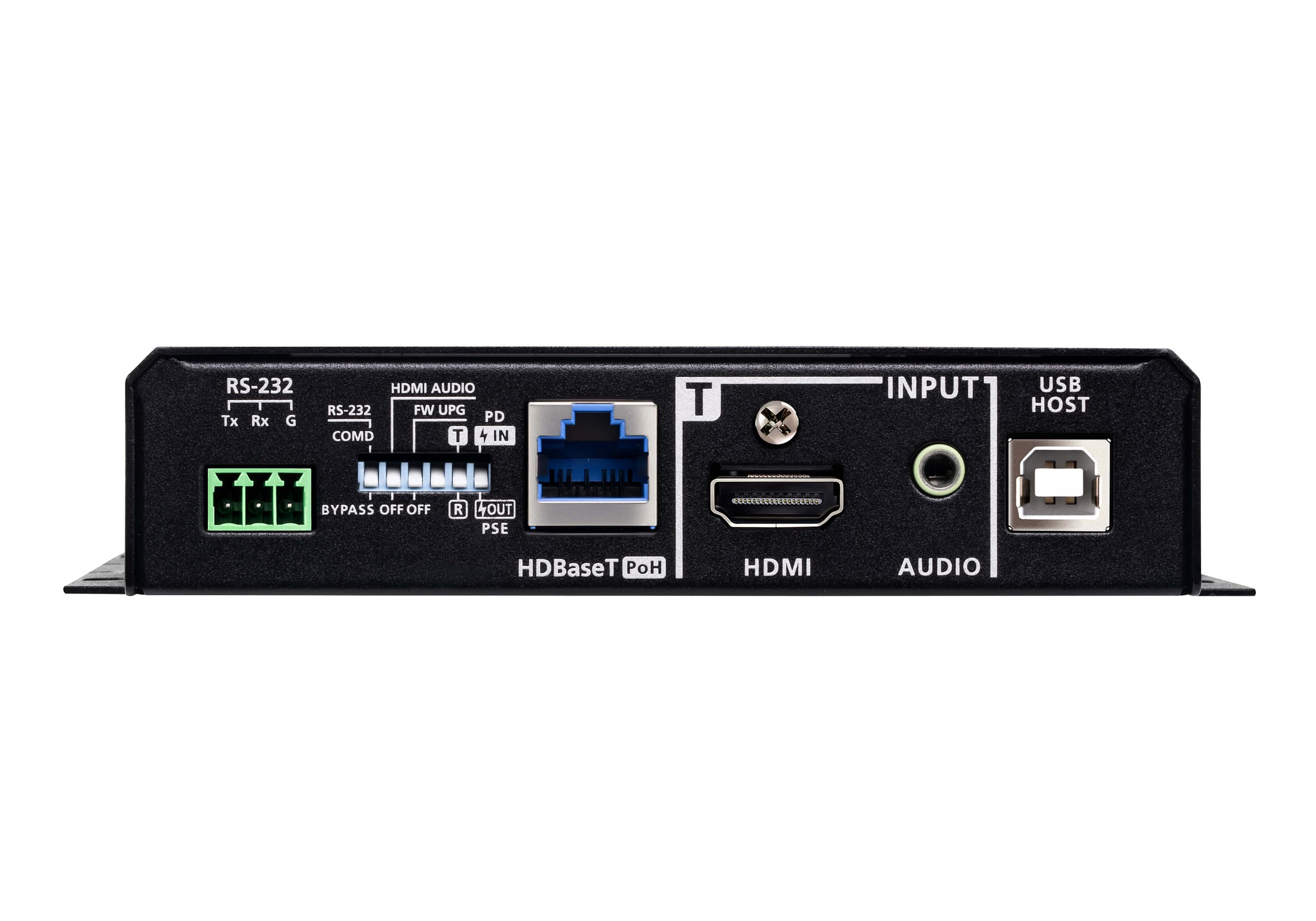 ATEN VE1833 True 4K HDMI / USB HDBaseT 3.0 - Lite Transceiver with PoH (True 4K@40 m) - connector panel view