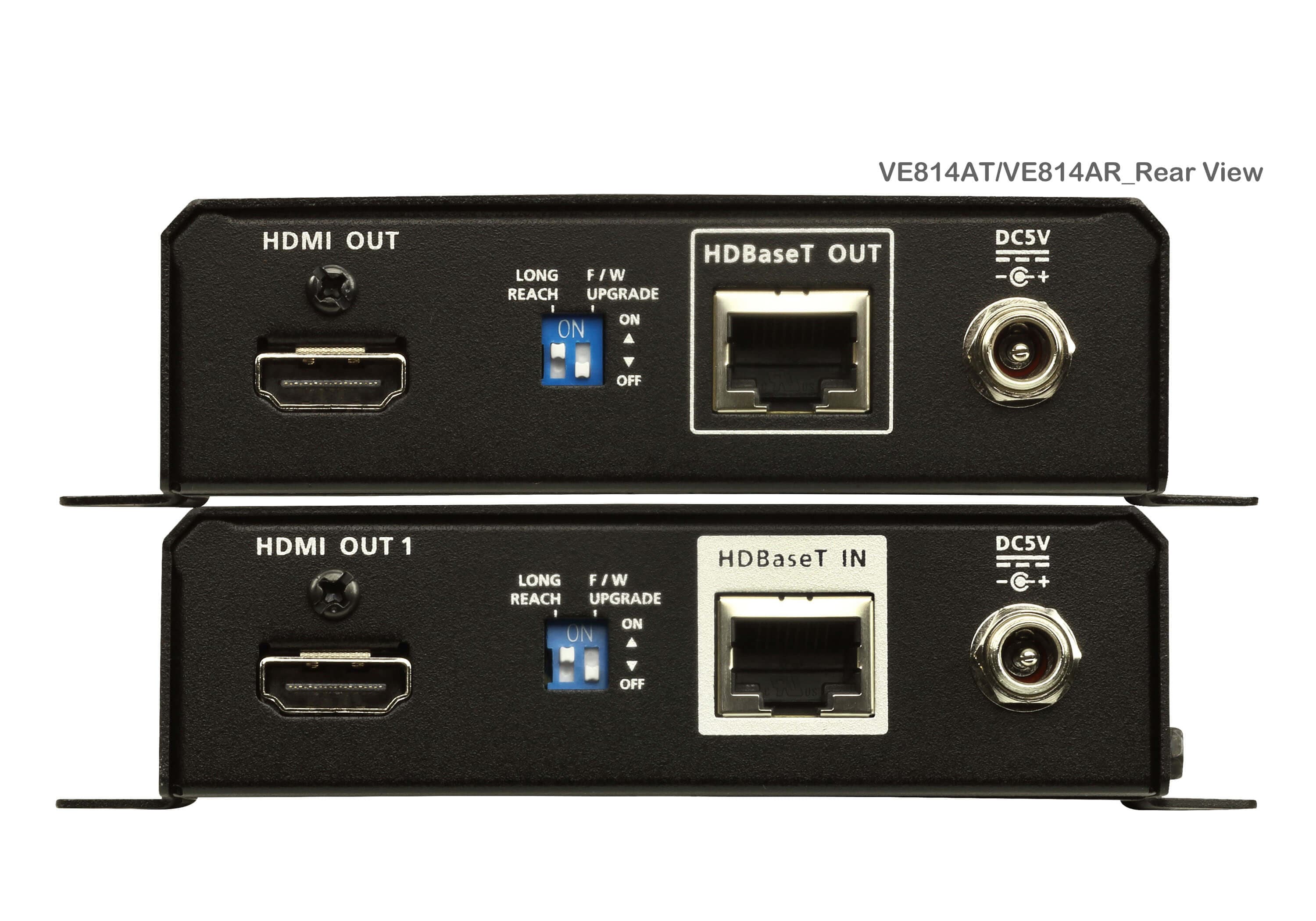 ATEN VE814A HDMI HDBaseT Extender with Dual Output (4K@100m) - connector panel view
