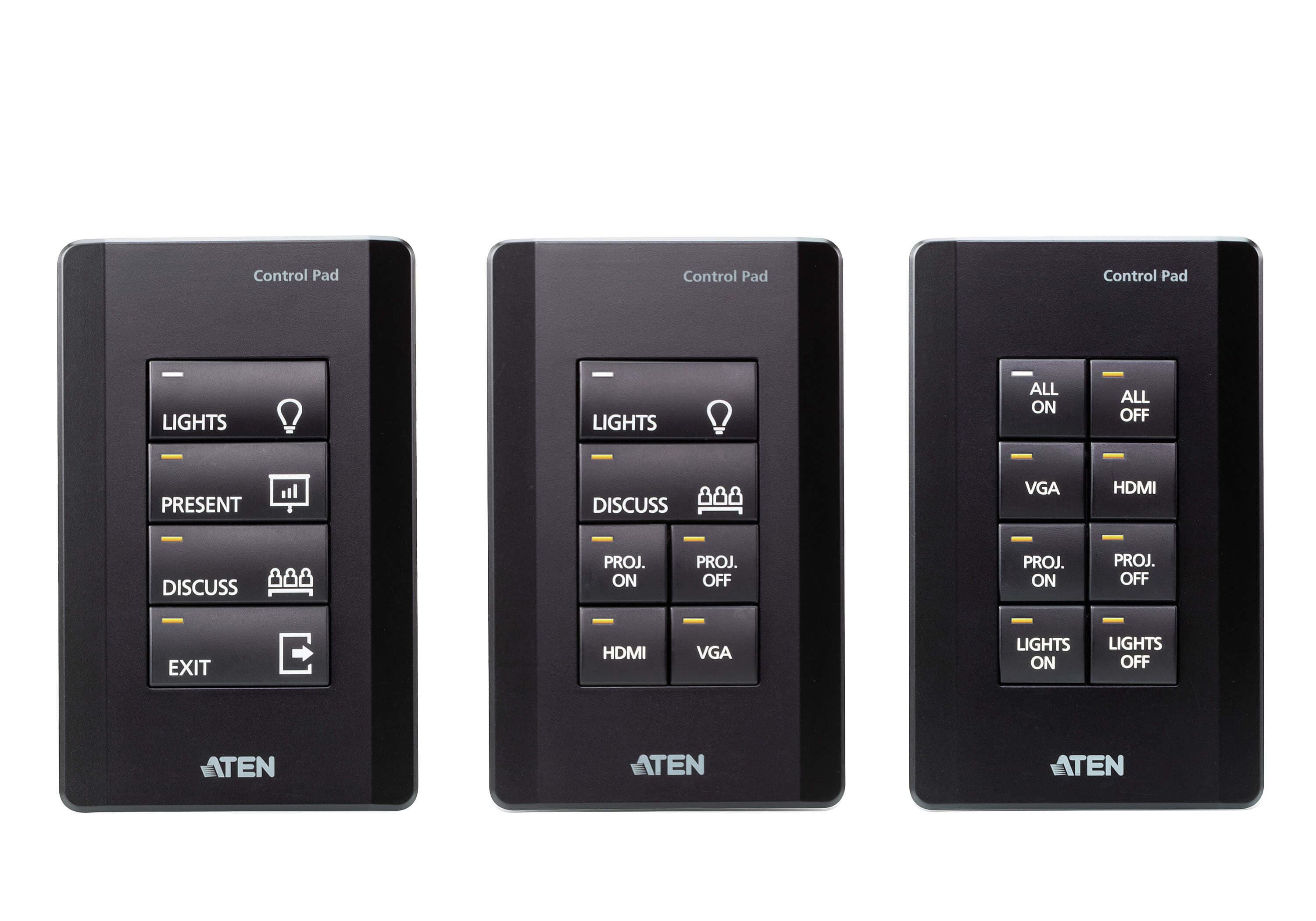 ATEN VK0100 Control System 8-button Control Pad (US, 1 Gang) - connector panel view