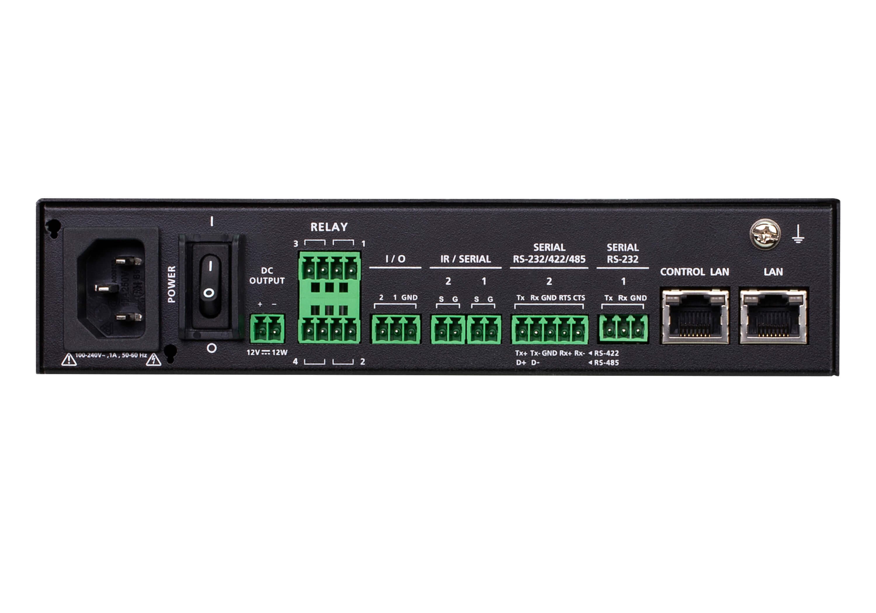 ATEN VK1200 Control System Compact Control Box Gen. 2 with Dual LAN - connector panel view