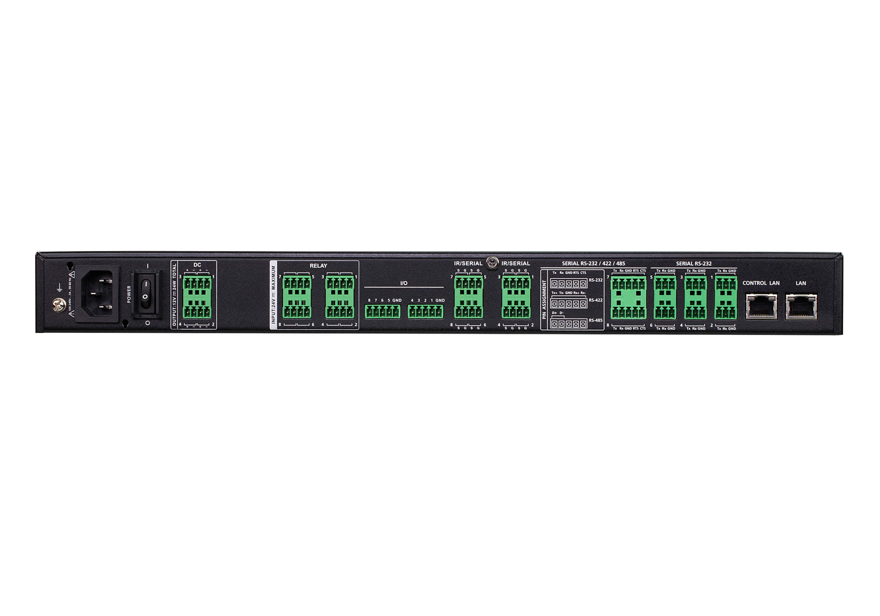 ATEN VK2200 Control System Control Box Gen. 2 with Dual LAN - connector panel view