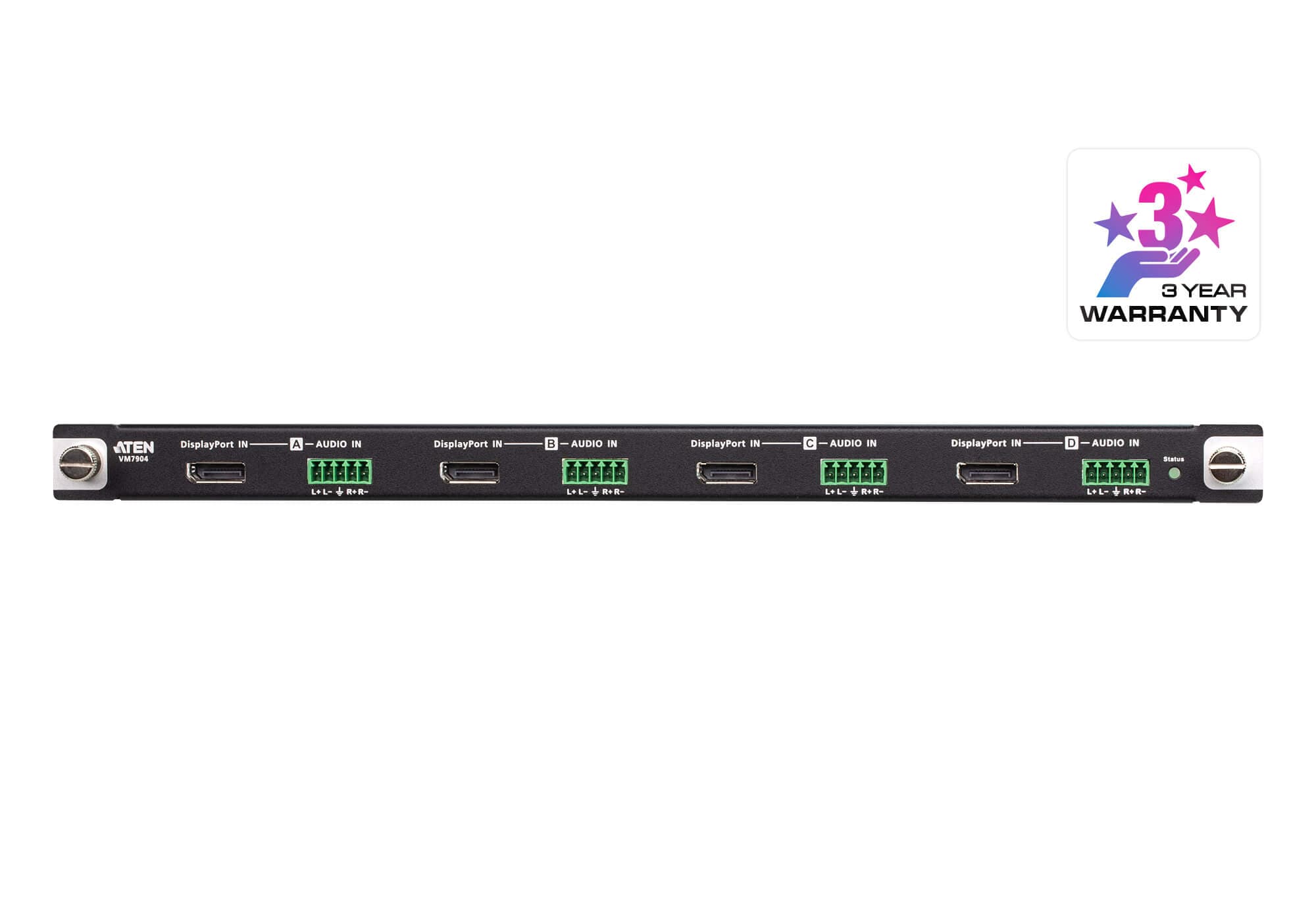 ATEN VM7904 4-Port 4K DisplayPort Input Board - connector panel view