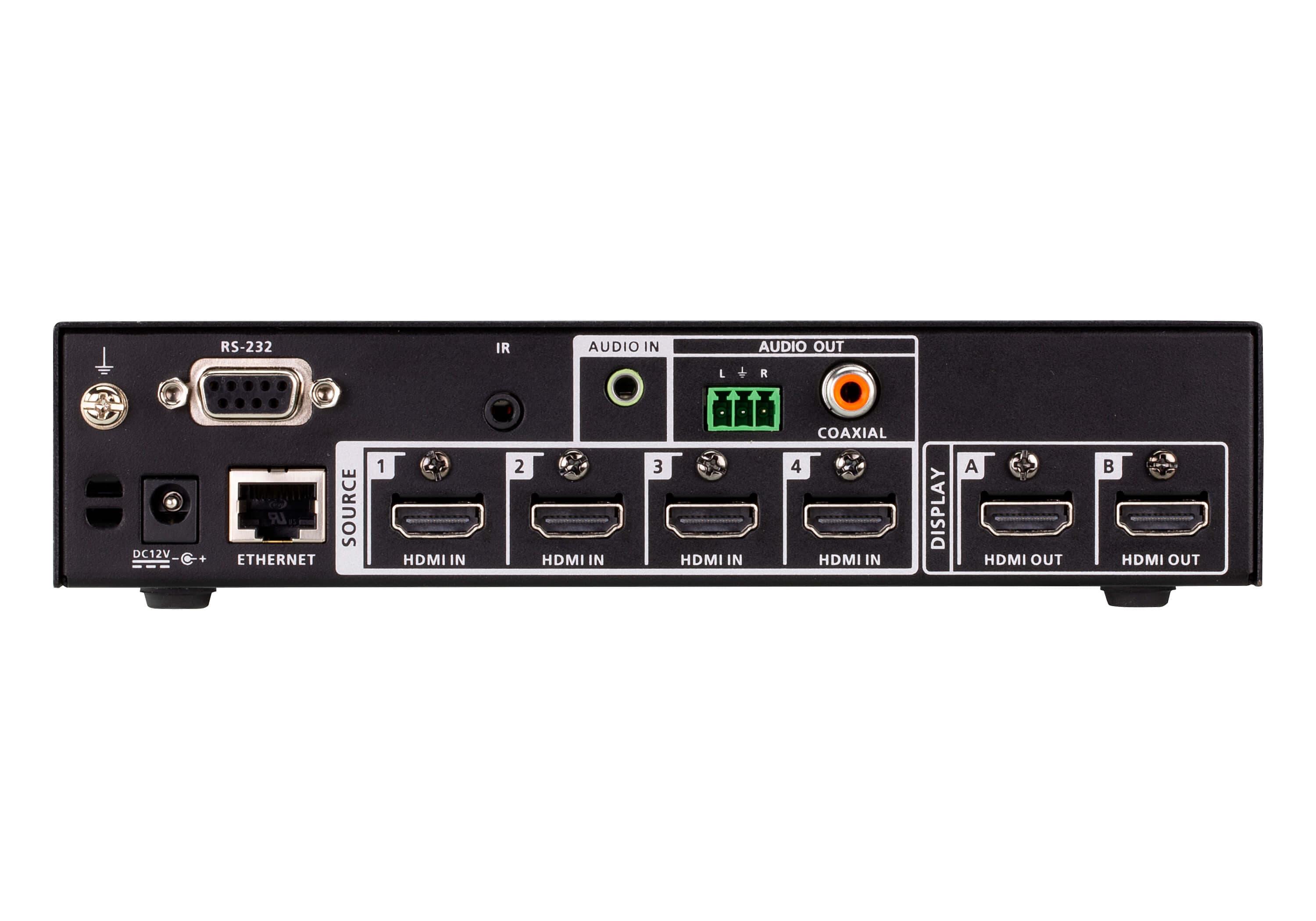 ATEN VP2420 4 x 2 True 4K HDMI Presentation Switch with Multi View - connector panel view