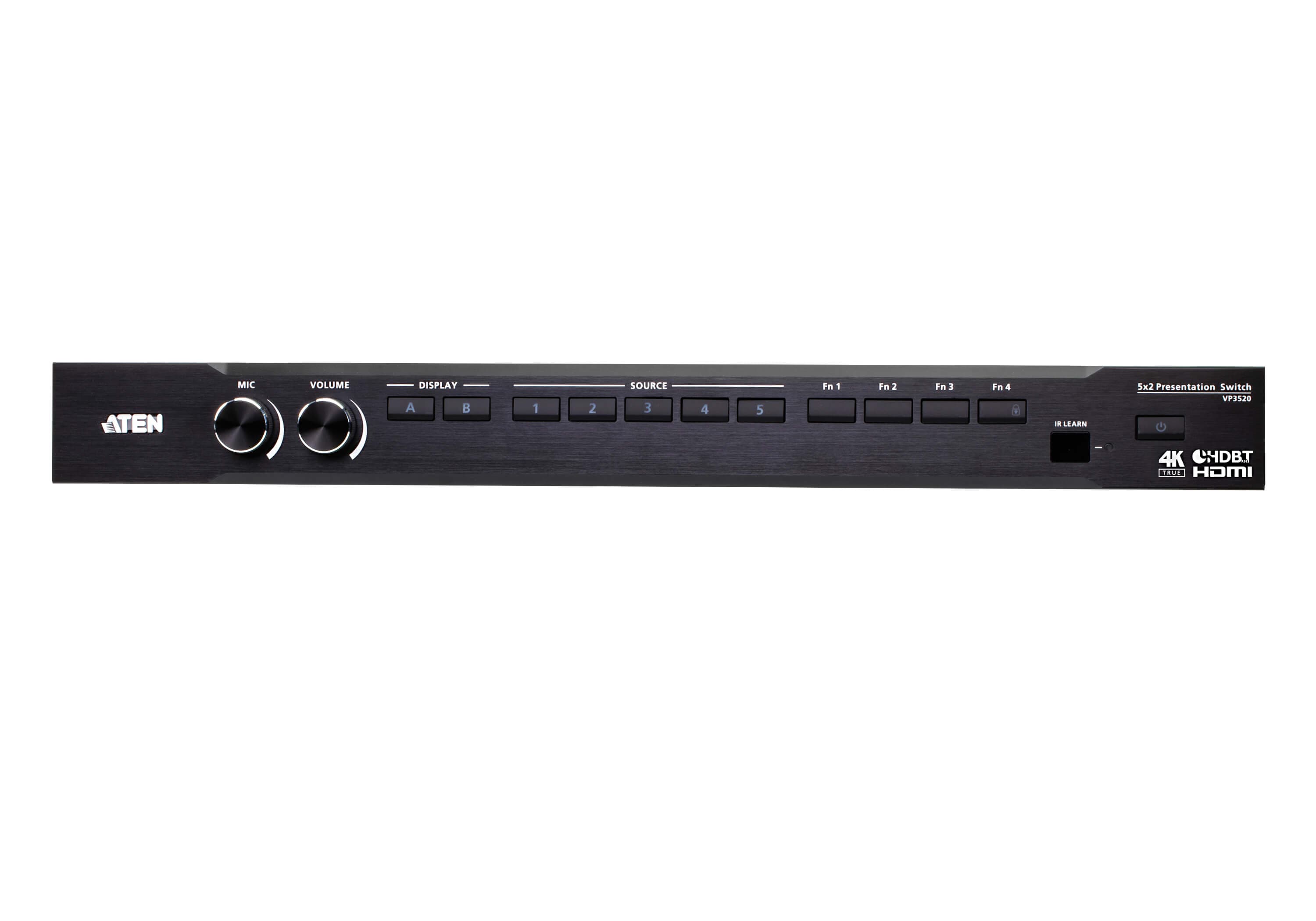 ATEN VP3520 5 x 2 True 4K Seamless Presentation Matrix Switch with Control - connector panel view