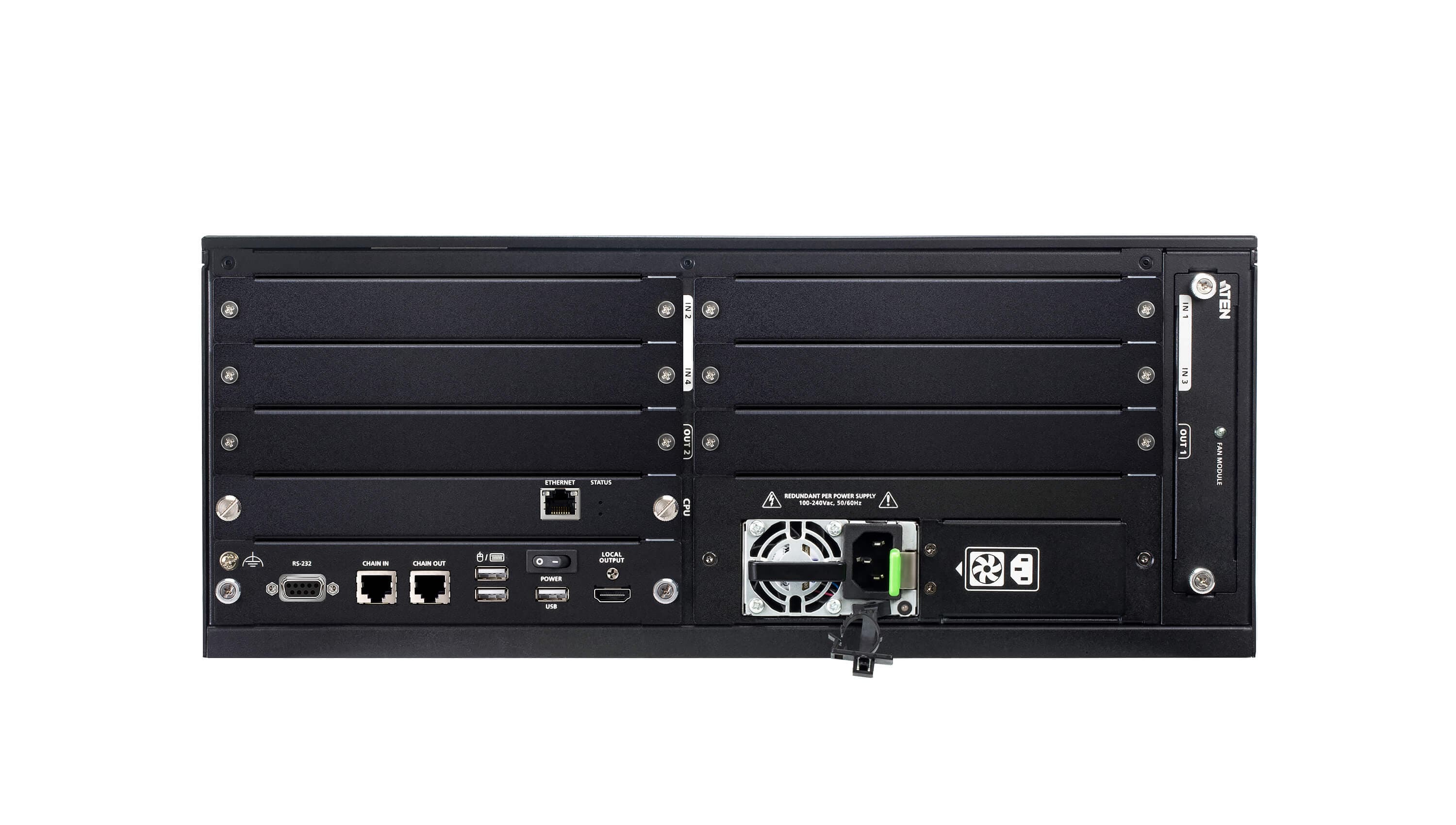 ATEN VW1608 16 × 8 Modular Video Wall Processor - connector panel view