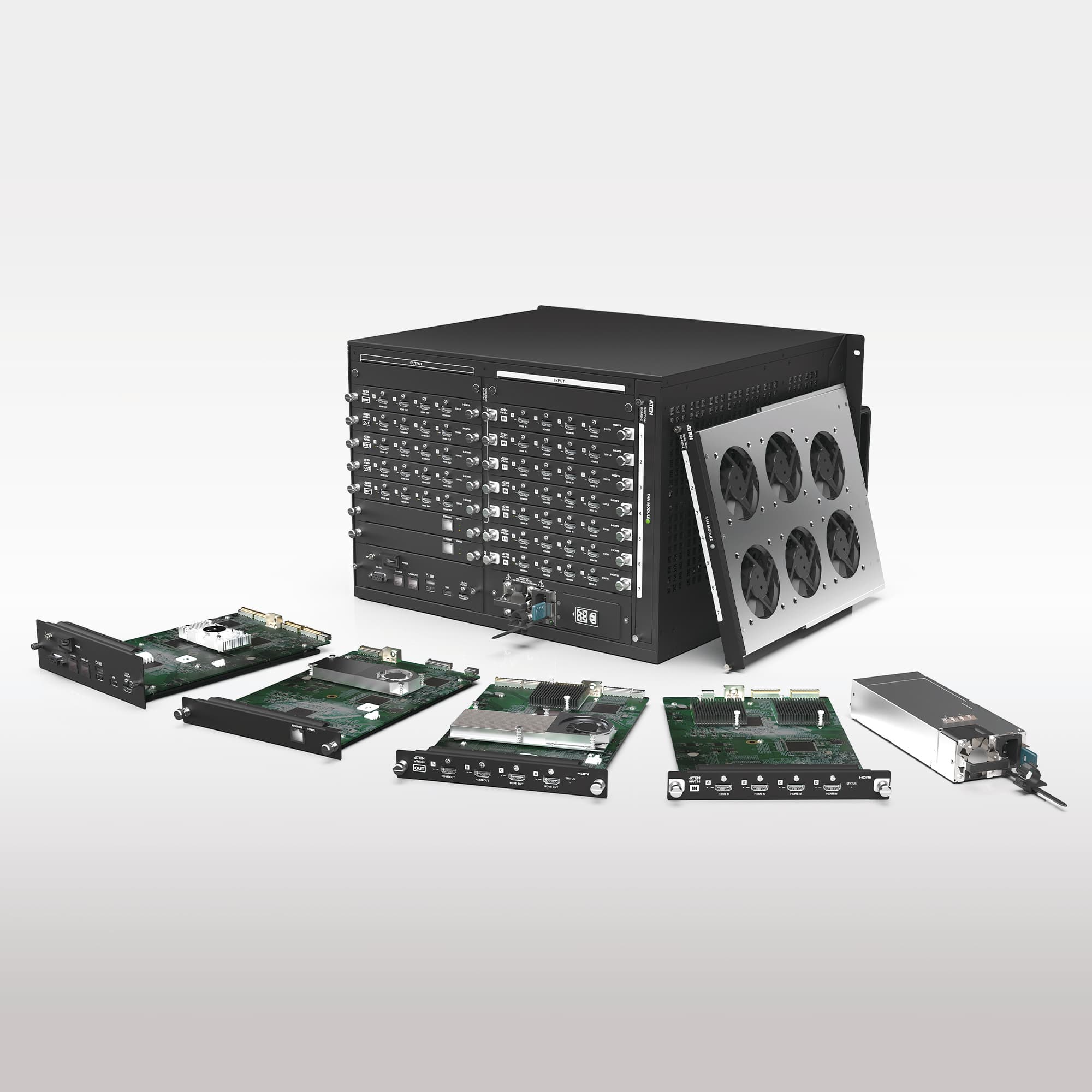 ATEN VW884 4-Port 4K HDMI Output Board for VW Series - connector panel view
