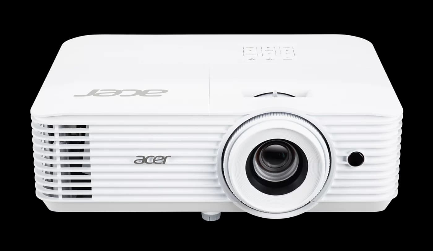 Acer H6815P 4K UHD home cinema projector, front three-quarter view