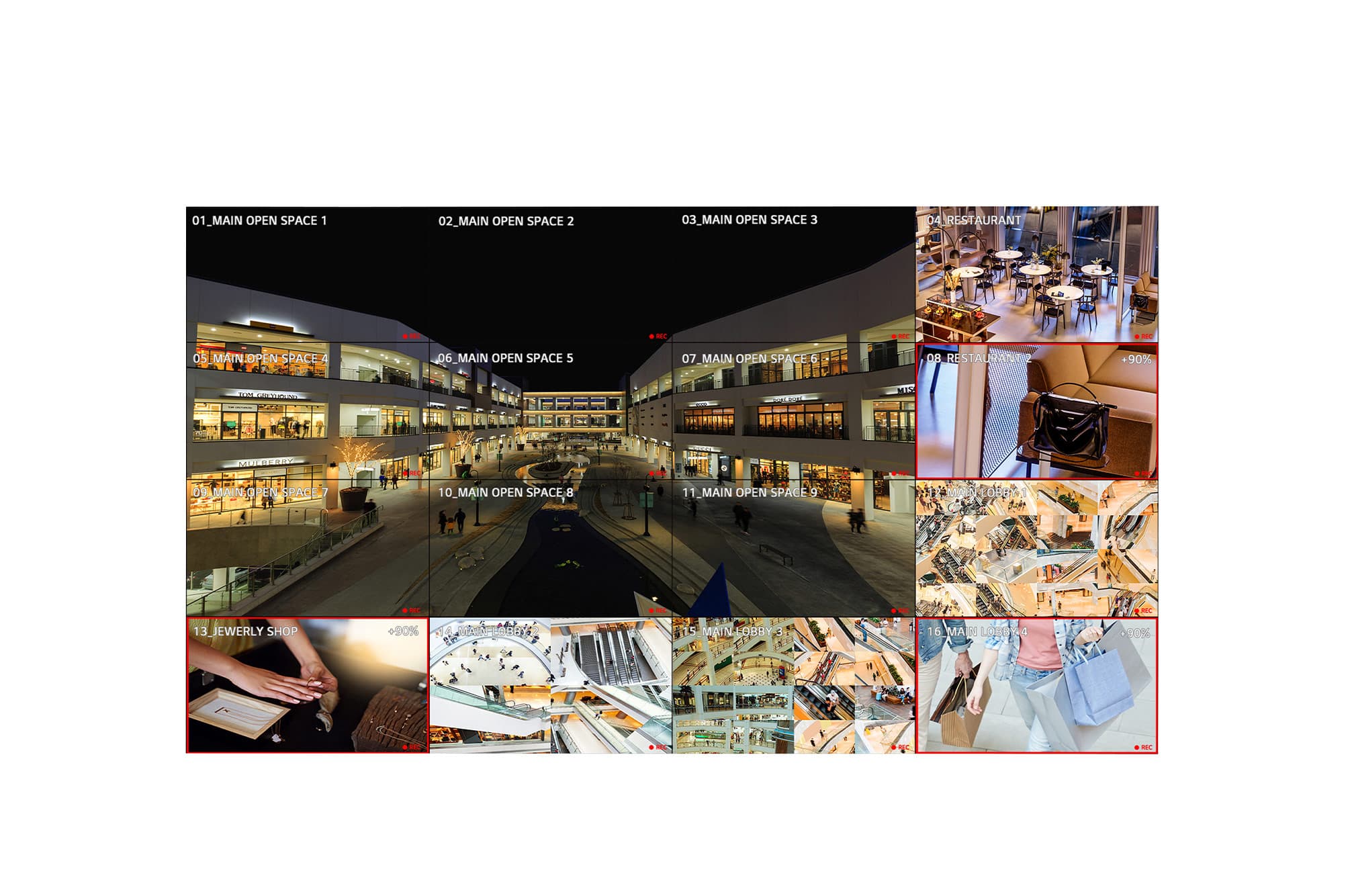 Video Wall VSH7J, Wall front view with inscreen — manufacturer product-family image