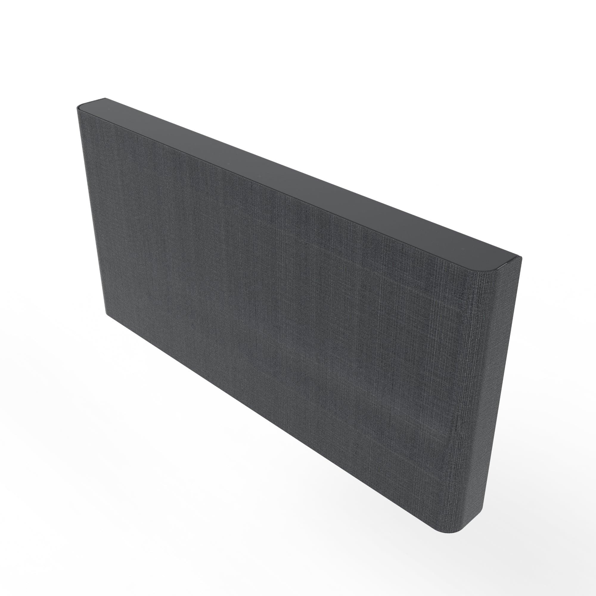 Heckler AV Credenza 4U Black Grey front view, fabric-wrapped panel shown on a white background