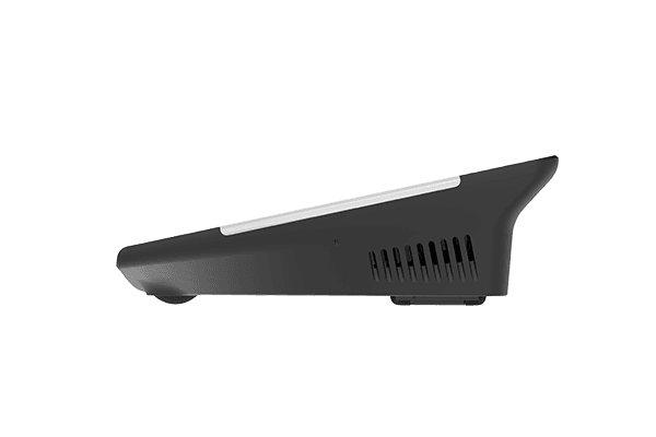 AVer CP10 G2 side profile showing the panel tilt and the vent slots at the rear