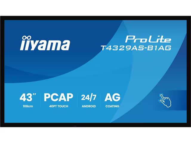 iiyama T4329AS-B1AG 43-inch interactive touch display front view with ProLite branding on screen