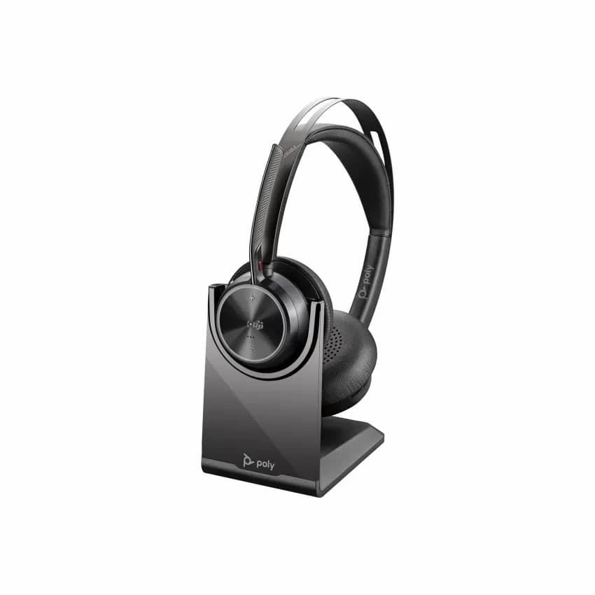 Poly 9T9J6AA Voyager Focus 2 UC Headset with Charging Stand - Microsoft Teams