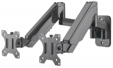 Manhattan Dual Wall Mount for TV/Monitor (Full Motion Gas Spring), 17"�32", VESA 75x75mm and 100x100mm