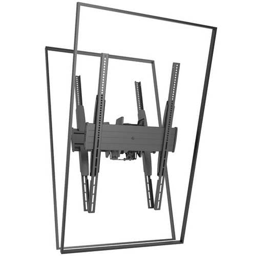 Chief LCB1UP ceiling mount shown with two outlined portrait display frames arranged back to back on a single column.