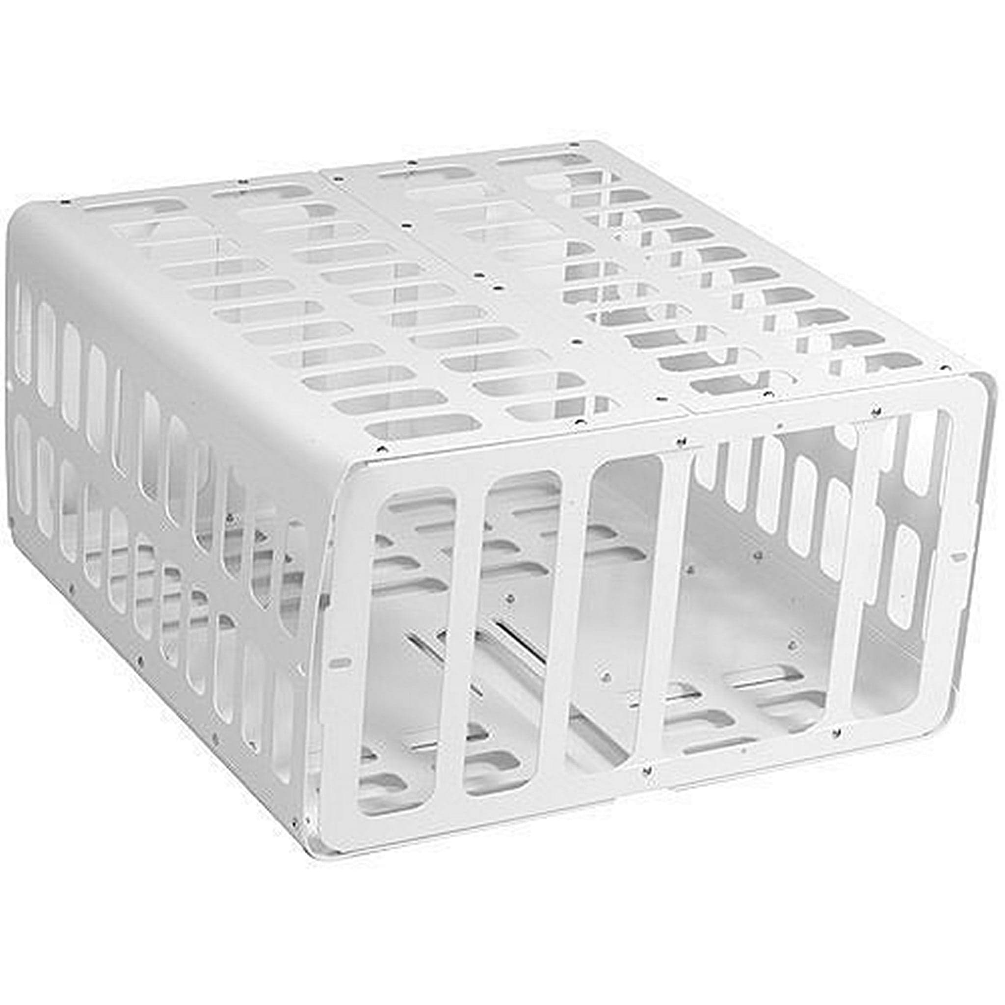 Chief PG3AW large projector security cage in white, shown empty at a three-quarter angle with vented steel panels on every face and the ceiling-mount plate across the top. Legrand AV publishes no photograph of the PG3AW itself; this is the image US AV resellers list against the PG3AW part number, and the cage shown is visibly deeper than the medium PG1AW.