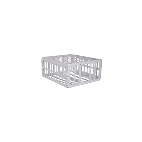 Chief PG1AW medium projector security cage in white, shown empty at a three-quarter angle with its perforated steel panels.