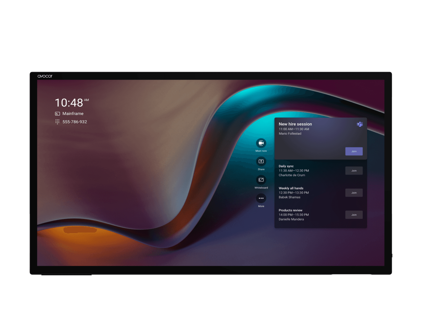 Avocor H Series interactive display — manufacturer series image; supplied here as a CollabTouch bundle with a Logitech Rally Bar Huddle