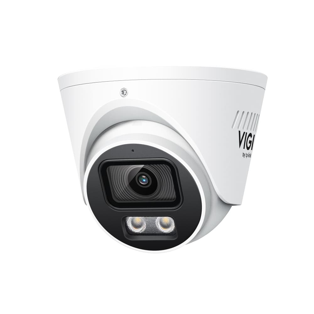 TP-Link VIGI InSight S445S 4MP ColorPro 2.0 turret network camera in white, front view
