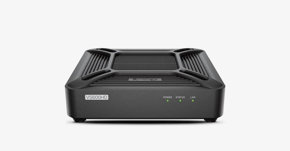 Synology VisualStation VS600HD surveillance monitoring station, compact square black chassis
