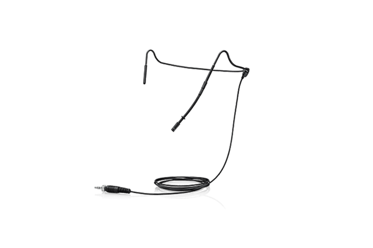 Sennheiser HS 2 neckworn microphone in black. Manufacturer product shot.