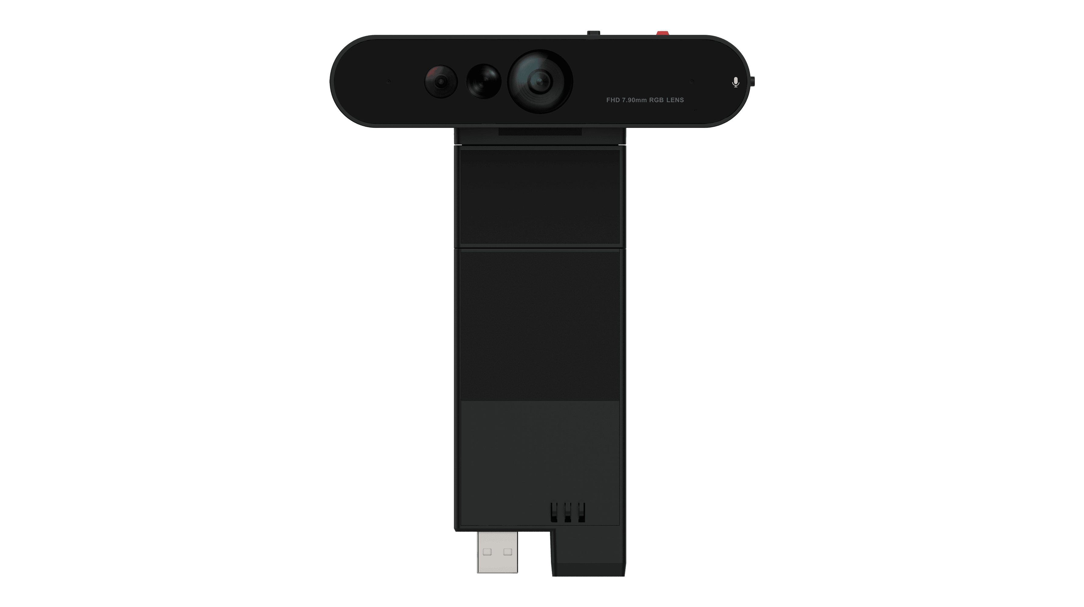 Lenovo ThinkVision MC60 Monitor Webcam, official Lenovo product image of the black webcam head on its monitor docking arm