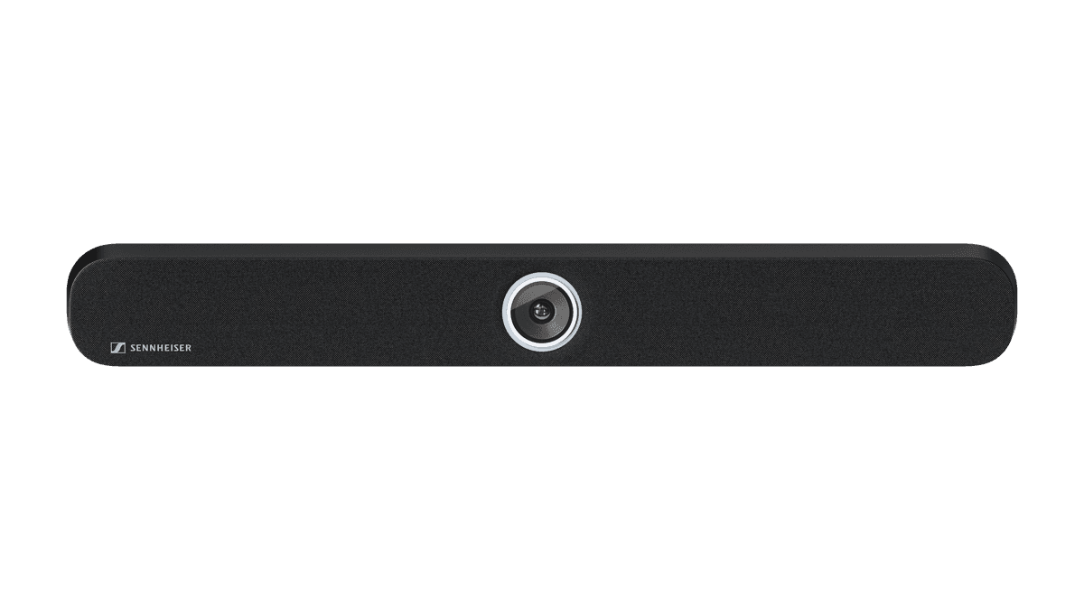 Sennheiser TeamConnect Bar M video conferencing bar, front view. Manufacturer product shot.