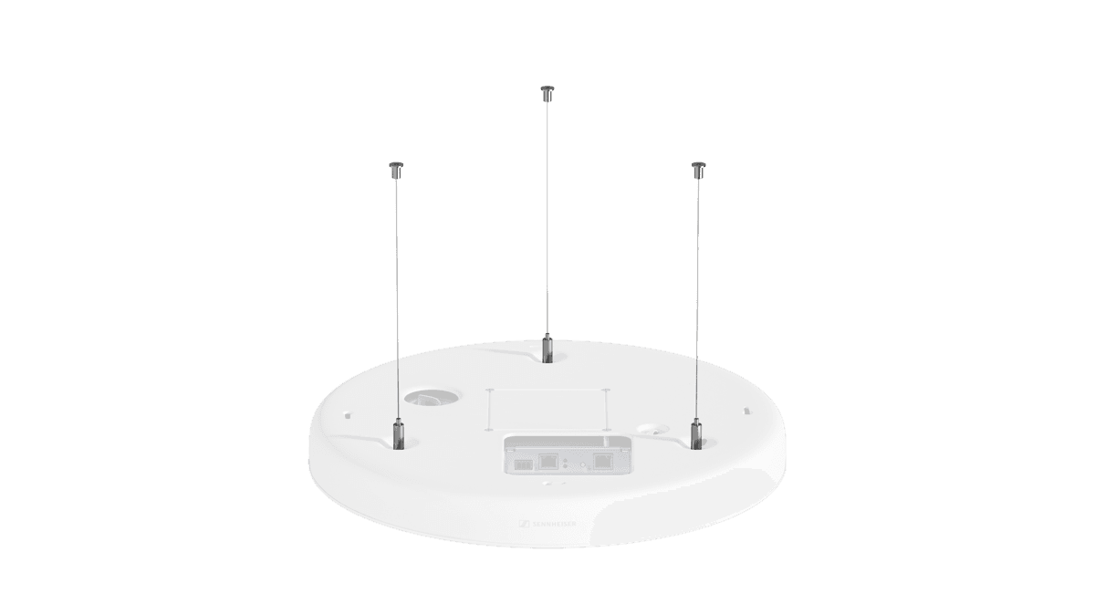 Sennheiser TeamConnect Ceiling Medium suspension (wire mount) kit. Manufacturer product shot.