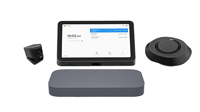 ASUS Room Kit for Google Meet Small / Medium Room Kit, official ASUS product image showing the ePTZ camera, touch control panel, compute system and speakerphone