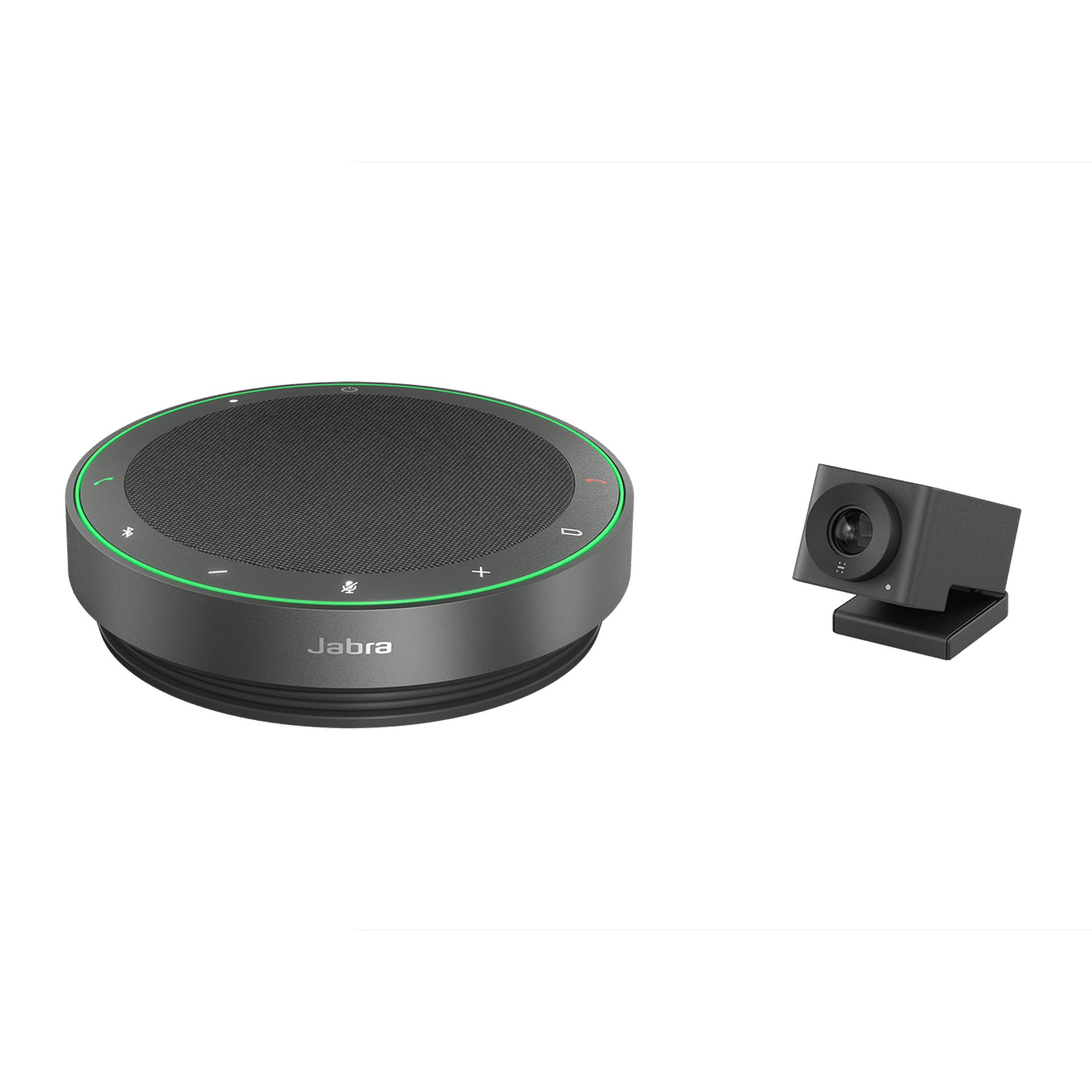 Jabra BYOD Room Kit: Huddly IQ camera with Jabra Speak2 75 speakerphone. Manufacturer kit image.