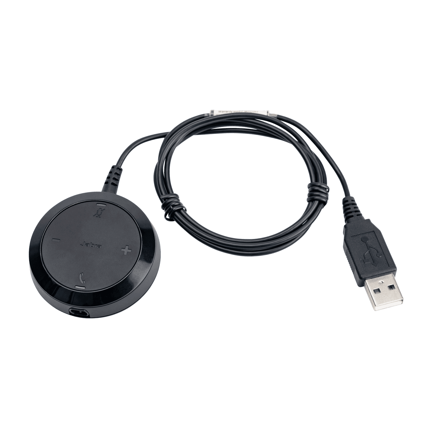 Jabra Evolve 30 II Link in-line control unit with USB-A cable. Manufacturer product shot; the same USB-A control unit image is used for the MS and UC variants.