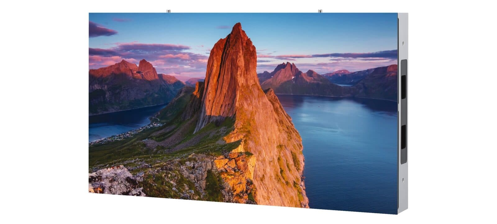 Sony ZRD-BH15D Crystal LED BH Series cabinet — front view displaying content. Sony publishes one photo set for the BH Series, shared by the BH12D and BH15D cabinets.