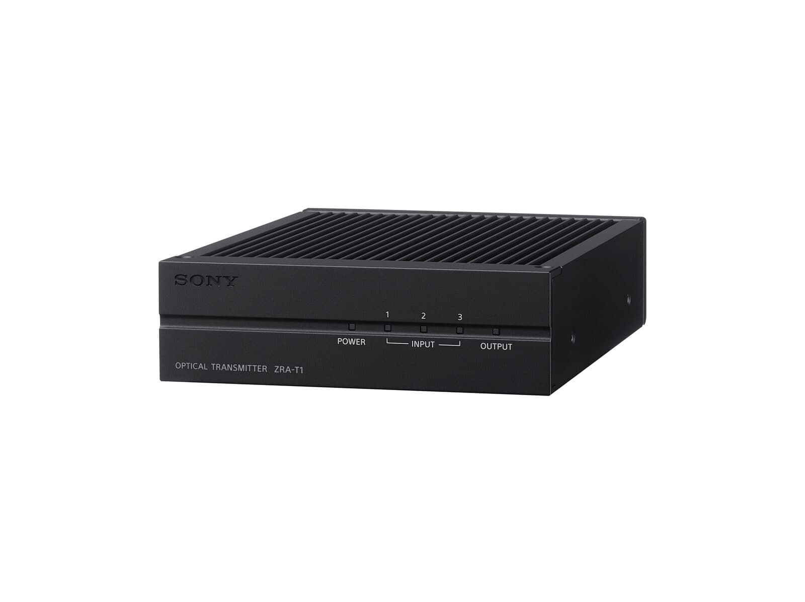 Sony ZRA-T1 Crystal LED optical transmitter — three-quarter view.