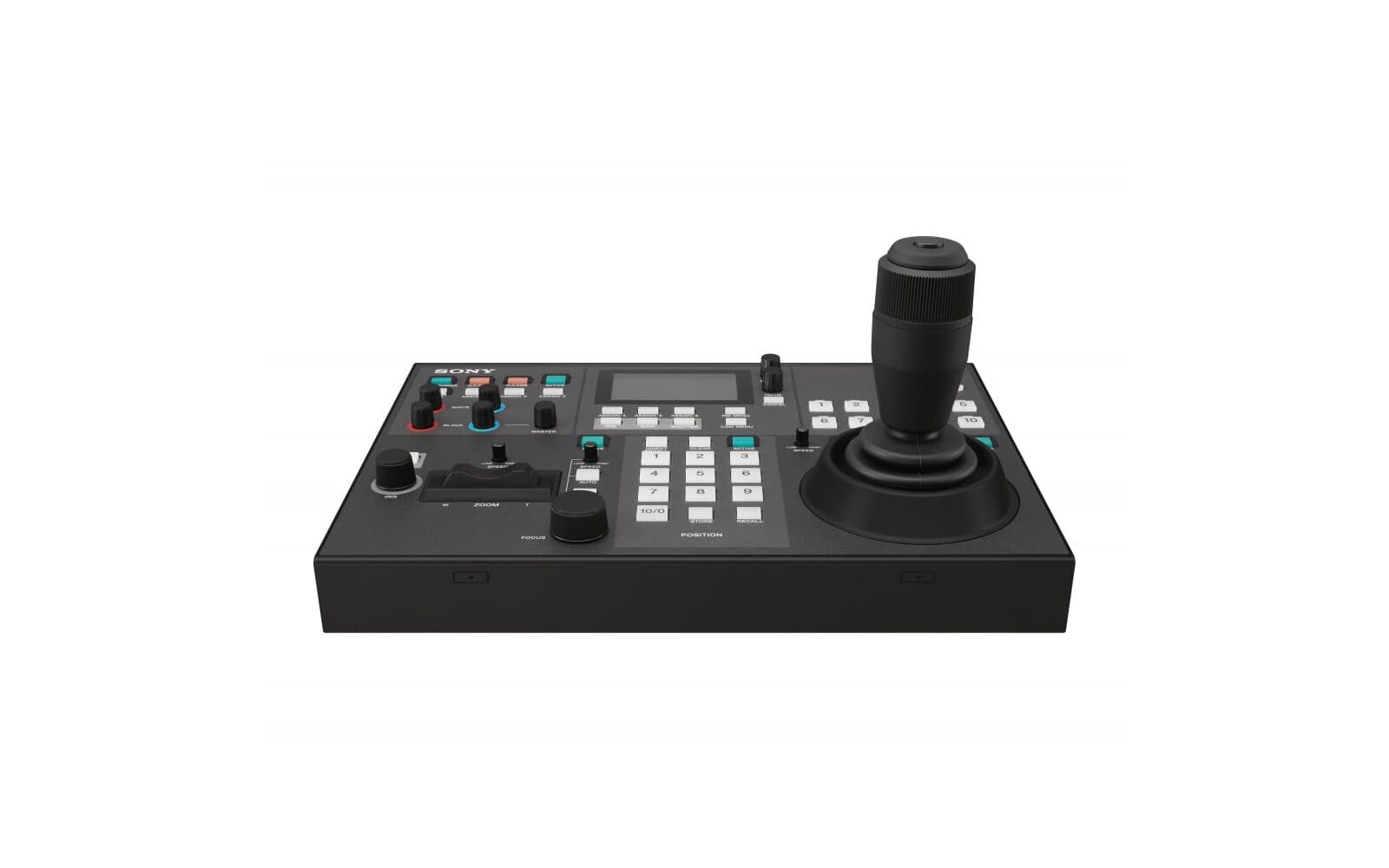 Sony RM-IP500 PTZ camera remote controller — three-quarter view.