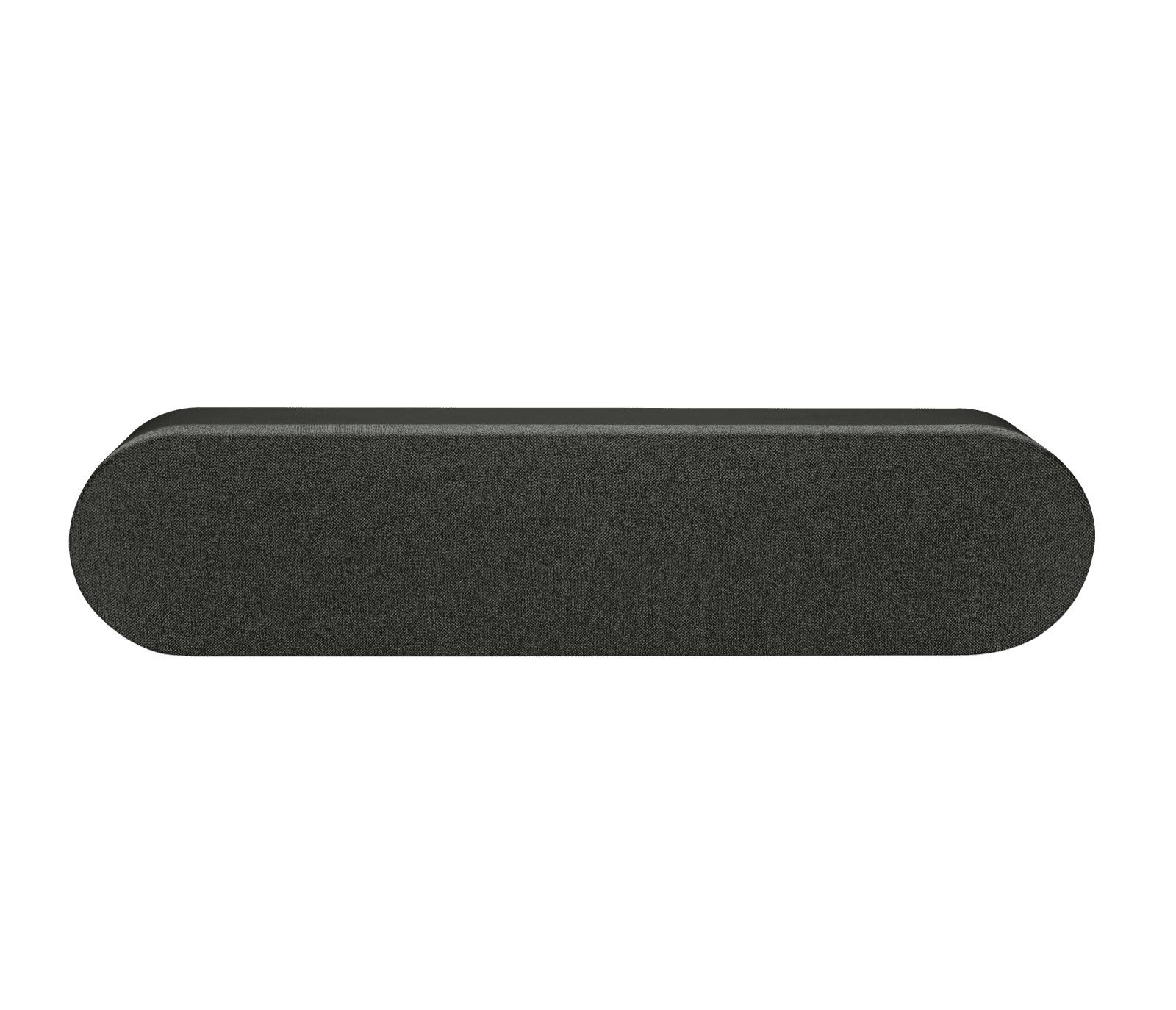 Logitech Rally Speaker in black, front view showing the full-width grille