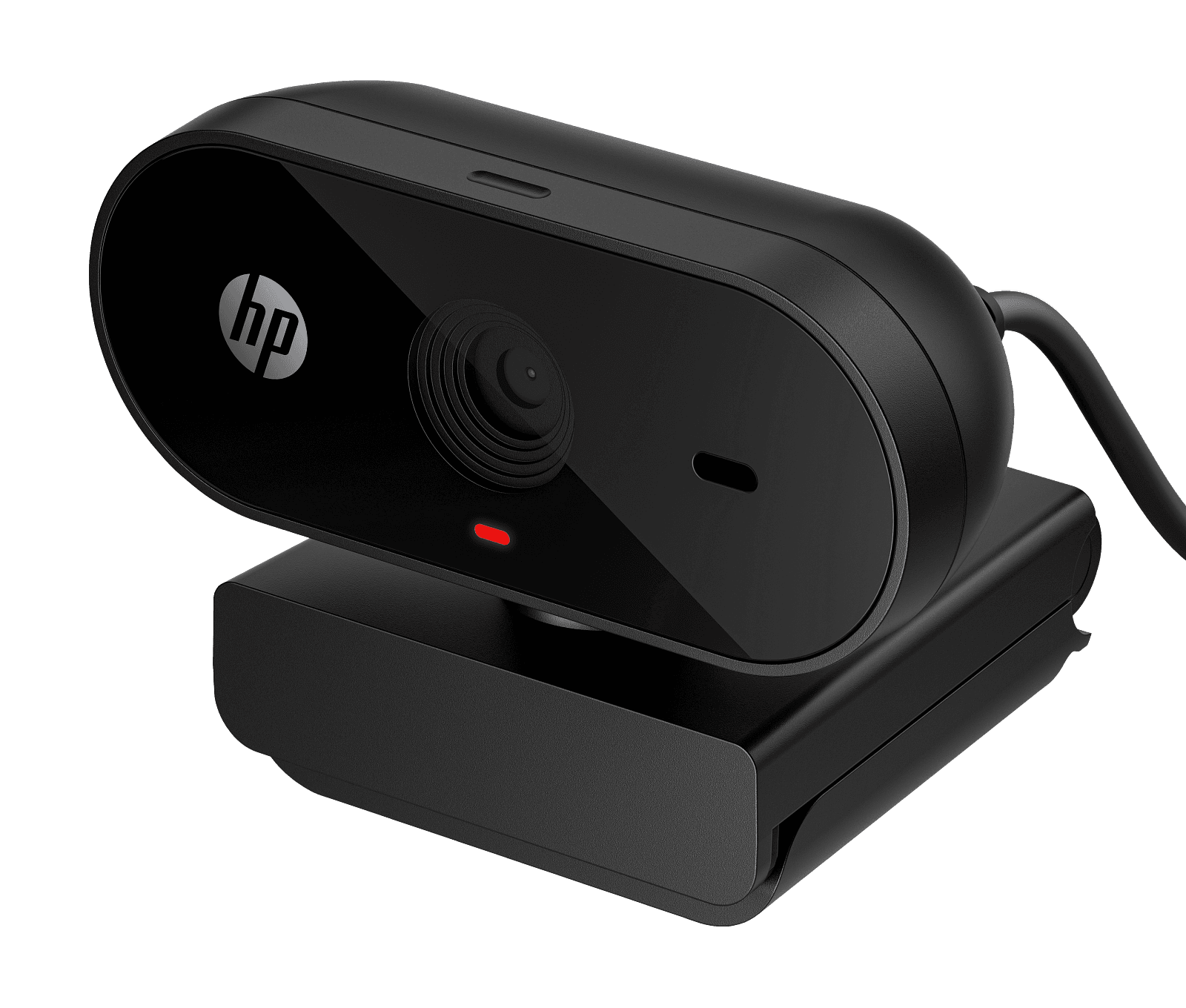 HP 325 FHD webcam on its monitor clip, front view
