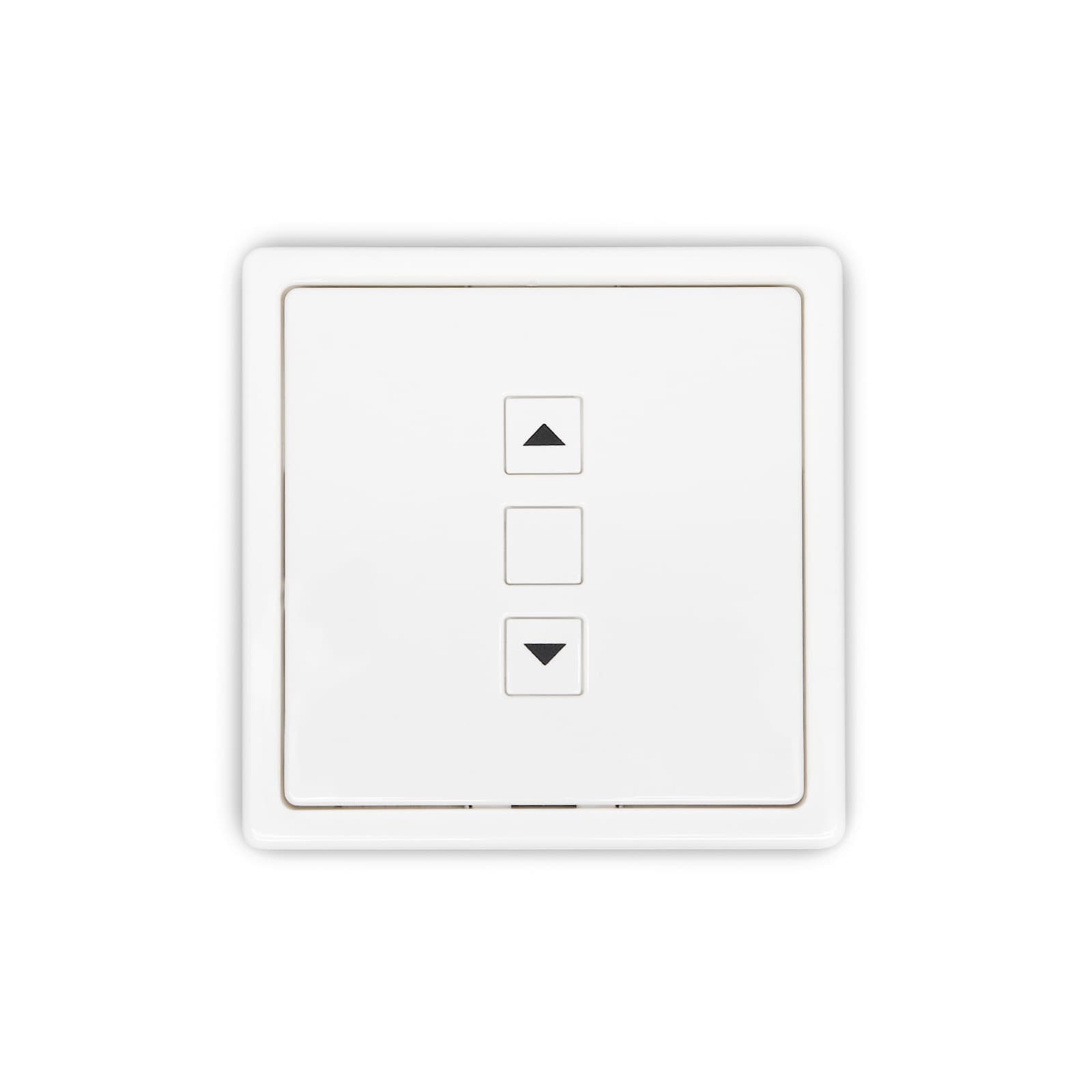 Projecta RF wall-mounted transmitter for projection screens, series image of the white wall plate - Legrand AV publishes one photograph for both the standard motor and RF motor versions