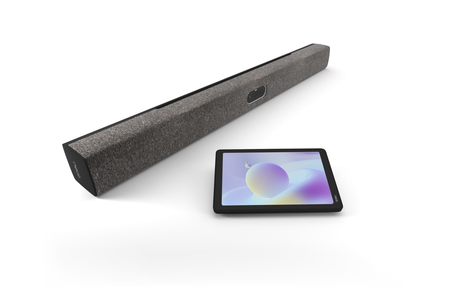 Neat Bar Pro video bar, three-quarter view - the bundled Neat Pad controller is not shown