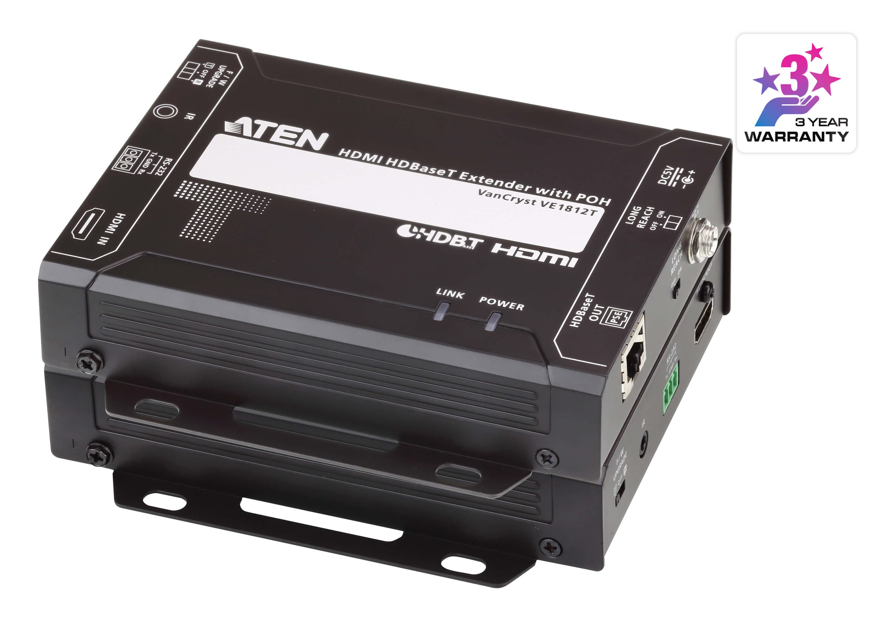 ATEN VE1812 HDMI HDBaseT Extender with PoH (4K@100m) - angled product view