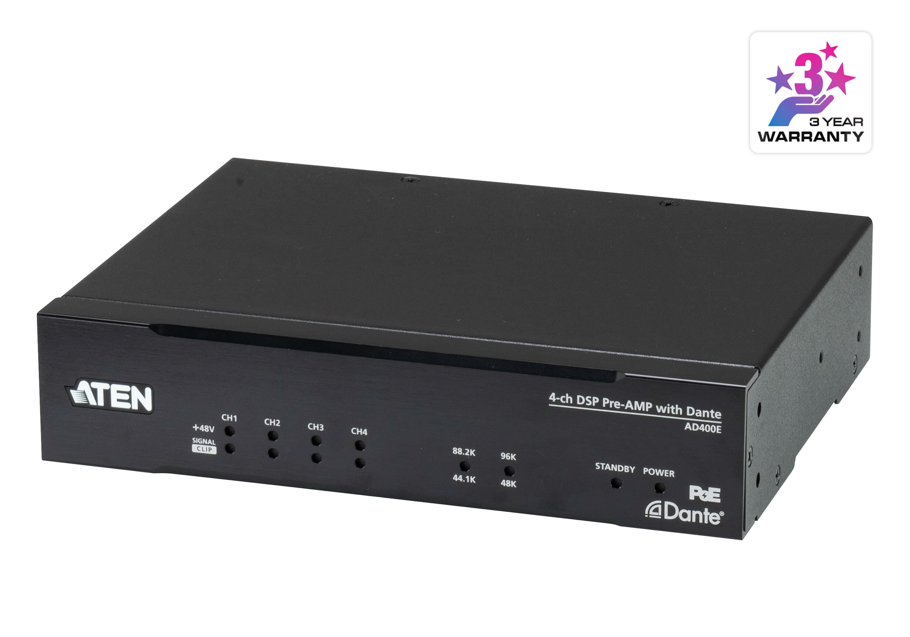 ATEN AD400E 4-ch Mic/Line Pre-AMP with DSP and Dante Output — product photo from ATEN