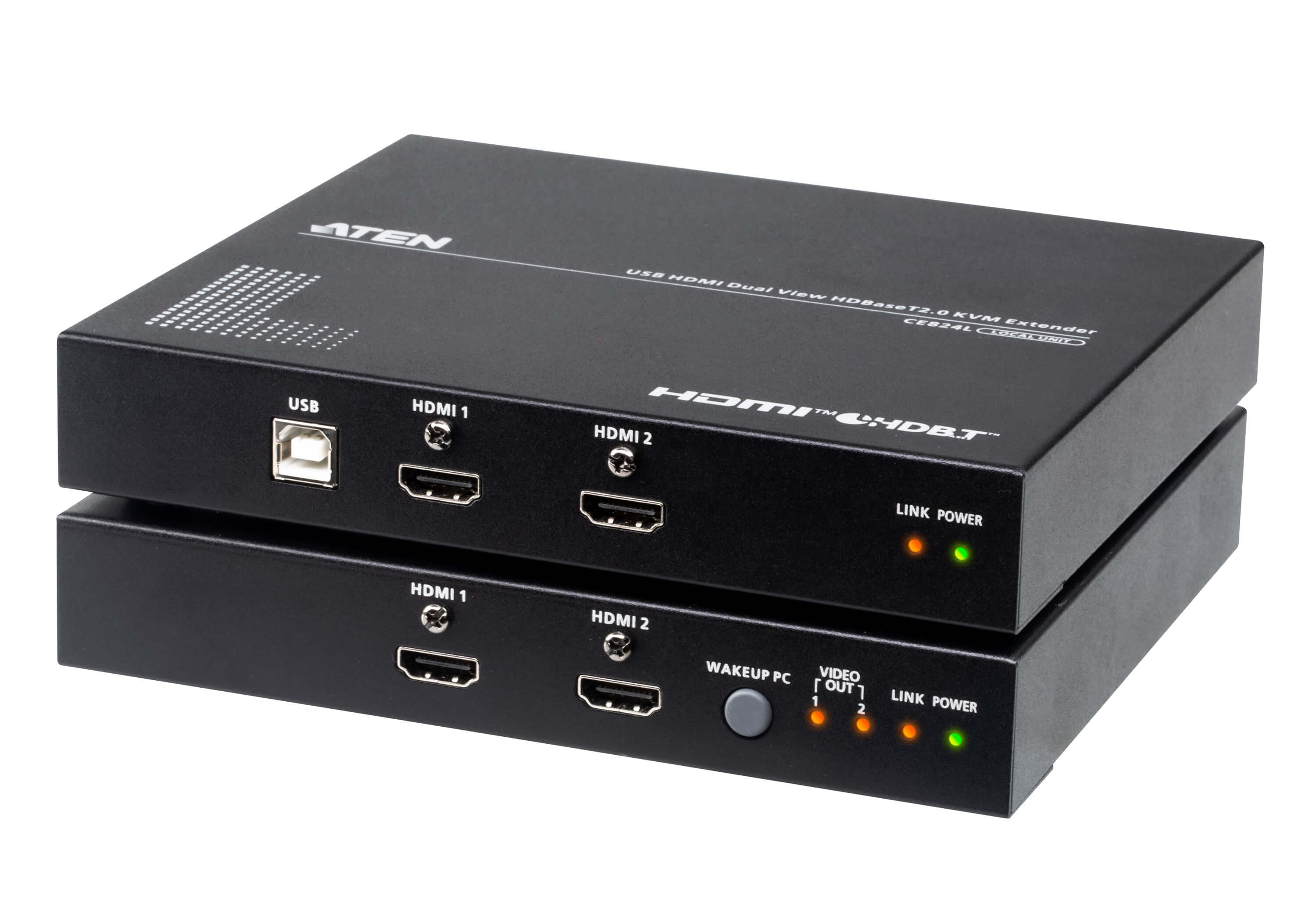 ATEN CE824 USB HDMI Dual View HDBaseT™ 2.0 KVM Extender (4K@100m for Single View) — product photo from ATEN