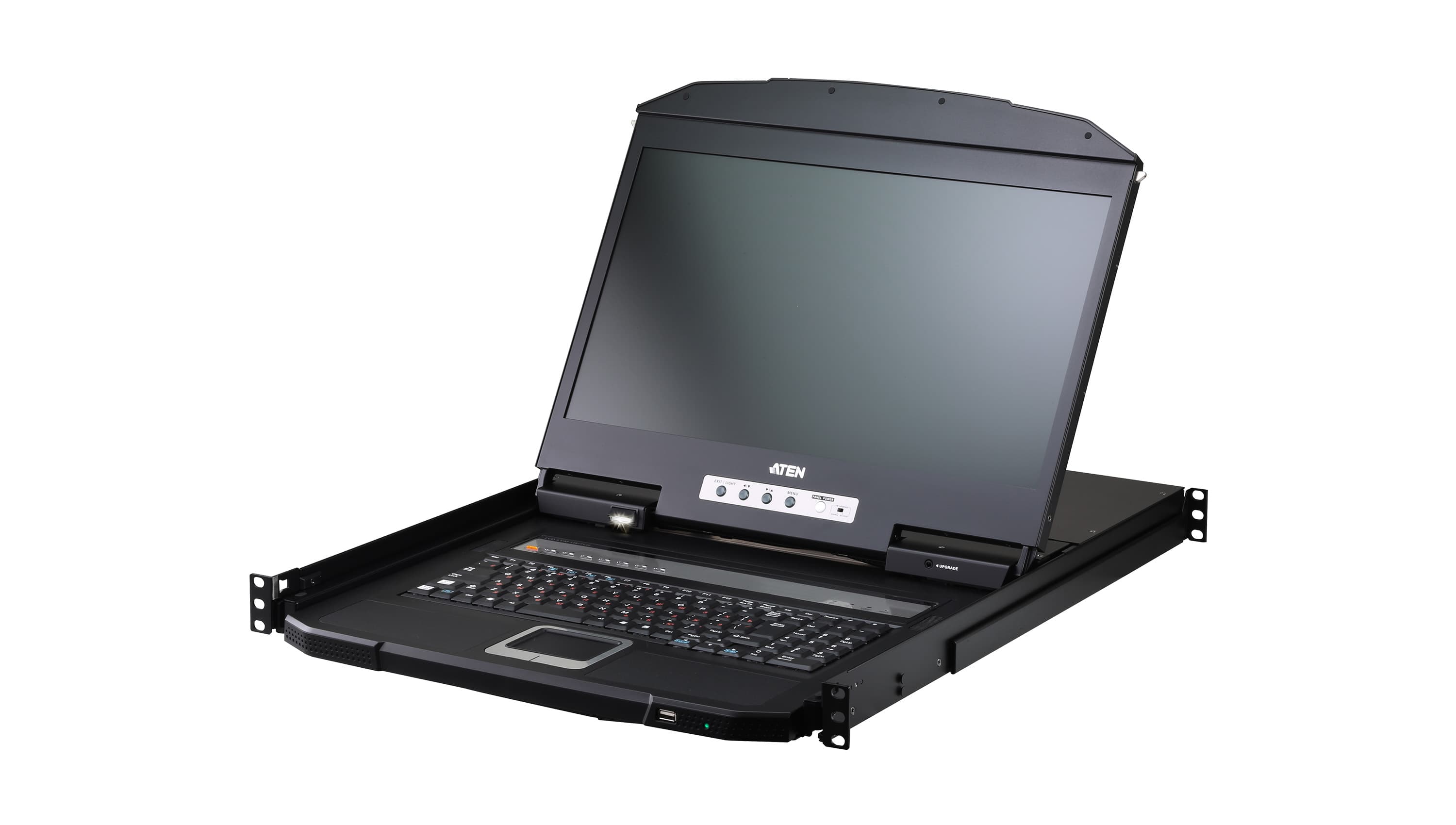 ATEN CL3708INW 1-Local/Remote Shared Access 8-Port USB HDMI Single Rail WideScreen FHD LCD KVM over IP Switch — product photo from ATEN