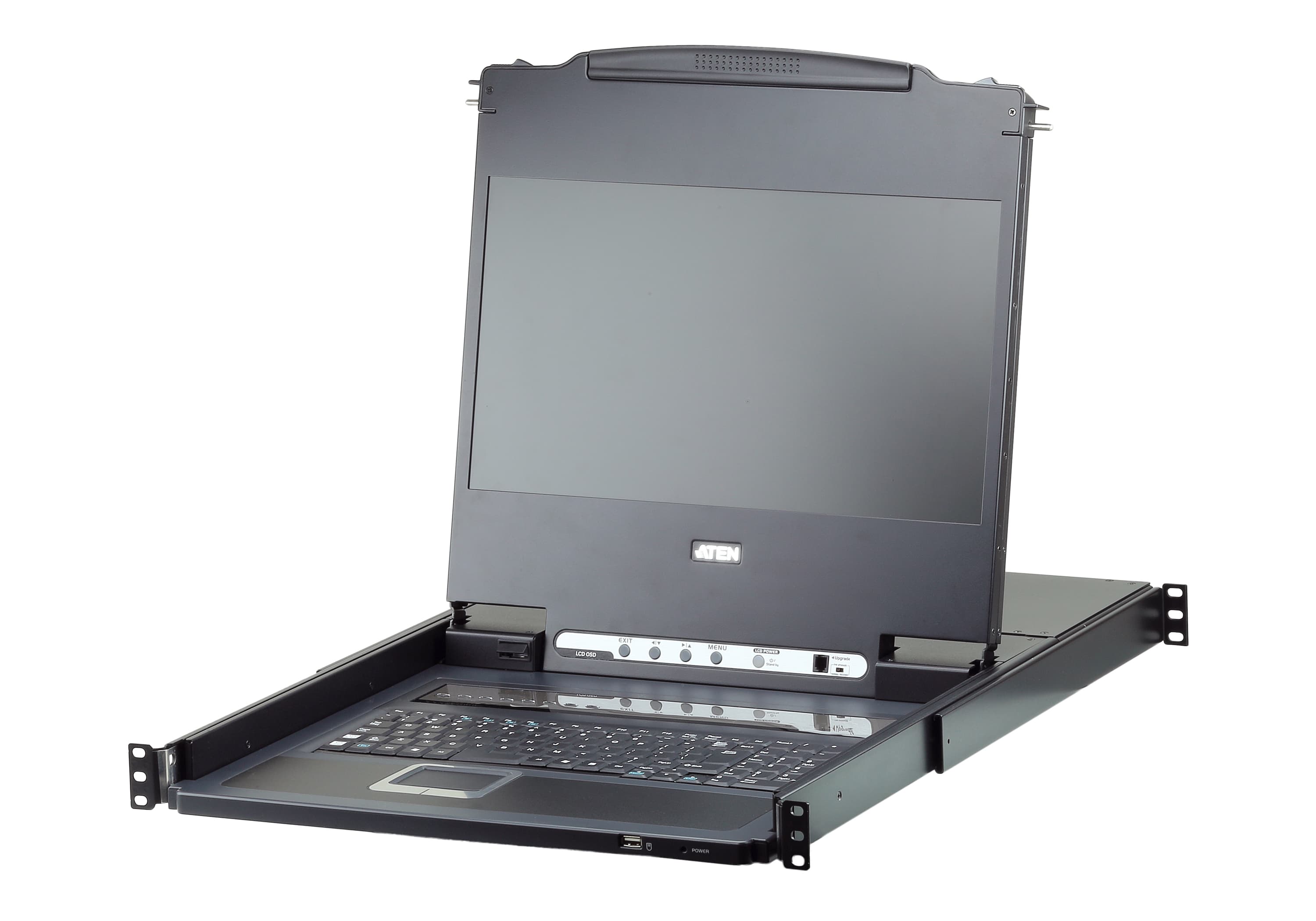 ATEN CL6708MW 8-Port USB DVI Single Rail WideScreen LCD KVM Switch — product photo from ATEN