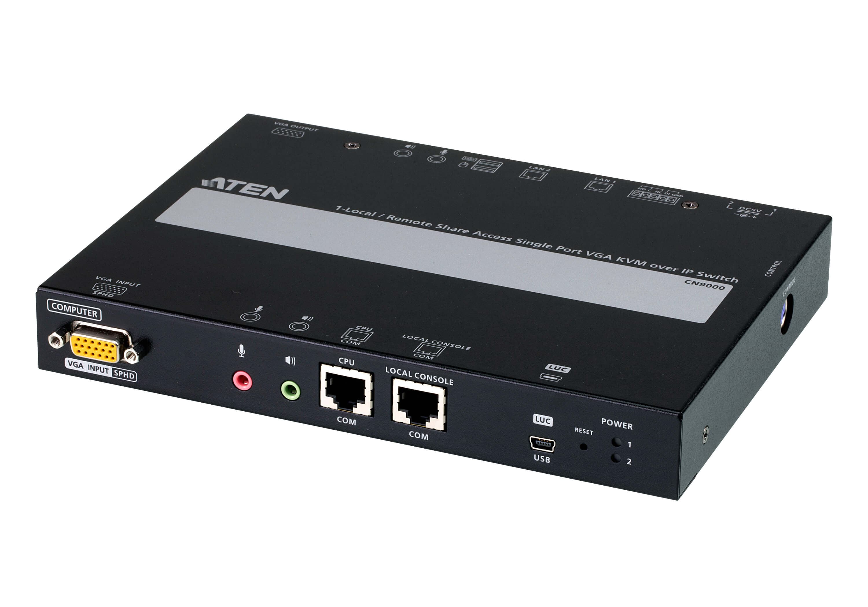ATEN CN9000 1-Local / Remote Shared Access Single Port VGA KVM over IP Switch — product photo from ATEN