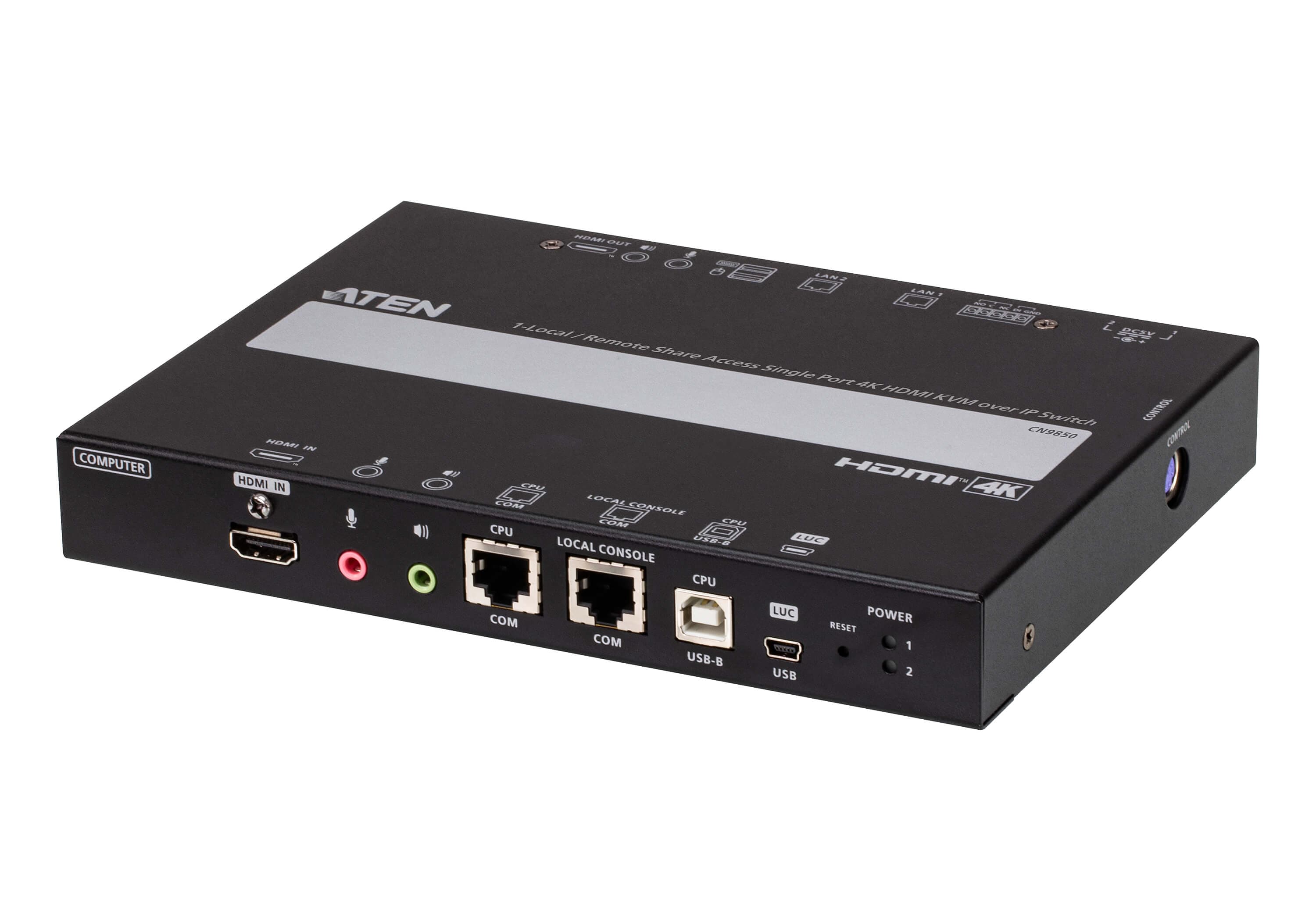ATEN CN9850 1-Local / Remote Shared Access Single Port 4K HDMI KVM over IP Switch — product photo from ATEN