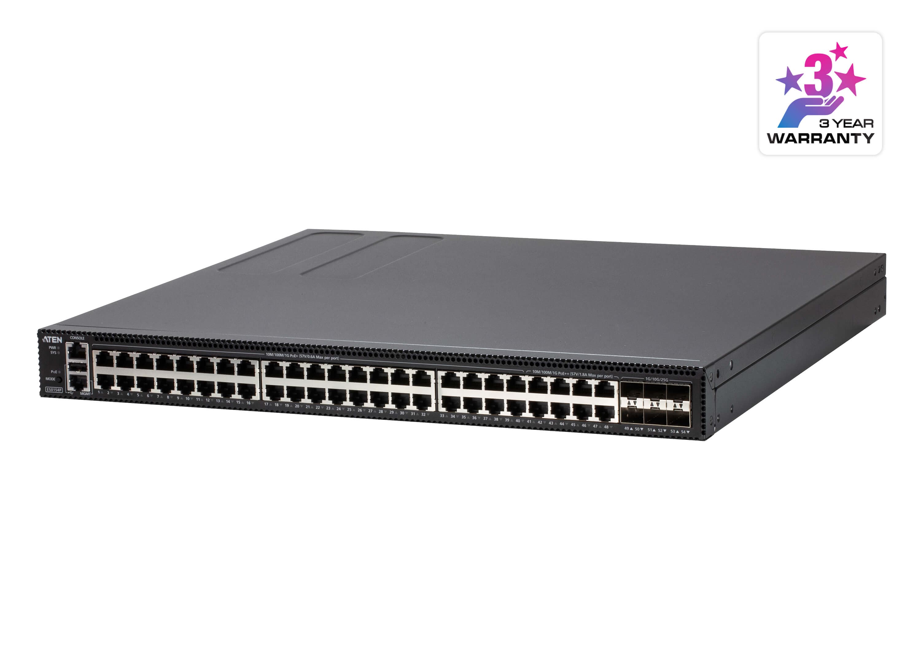 ATEN ES0154P 54-Port Layer 2+ Gigabit Ethernet Managed Switch with PoE — product photo from ATEN