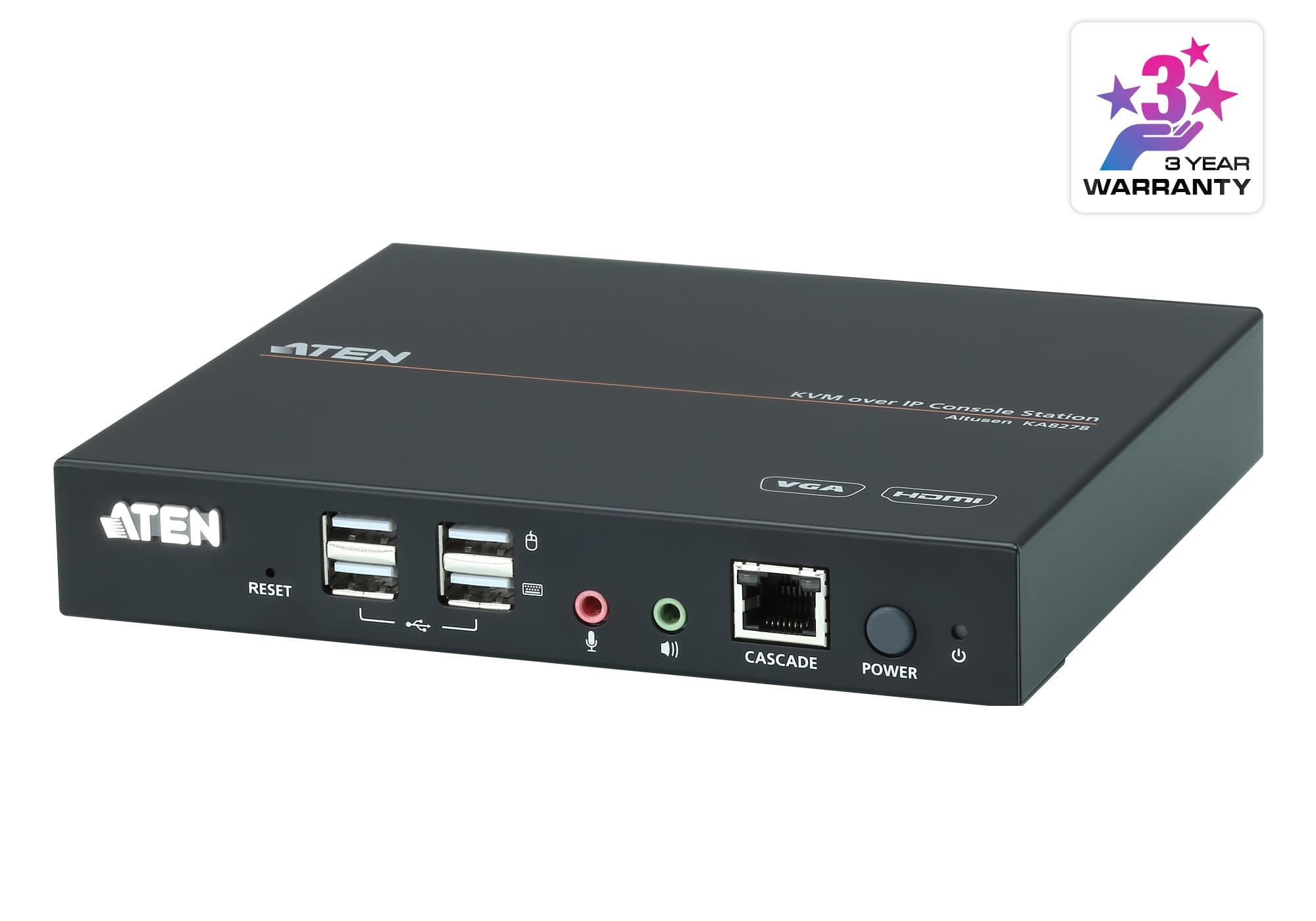 ATEN KA8278 VGA/HDMI KVM over IP Console Station — product photo from ATEN
