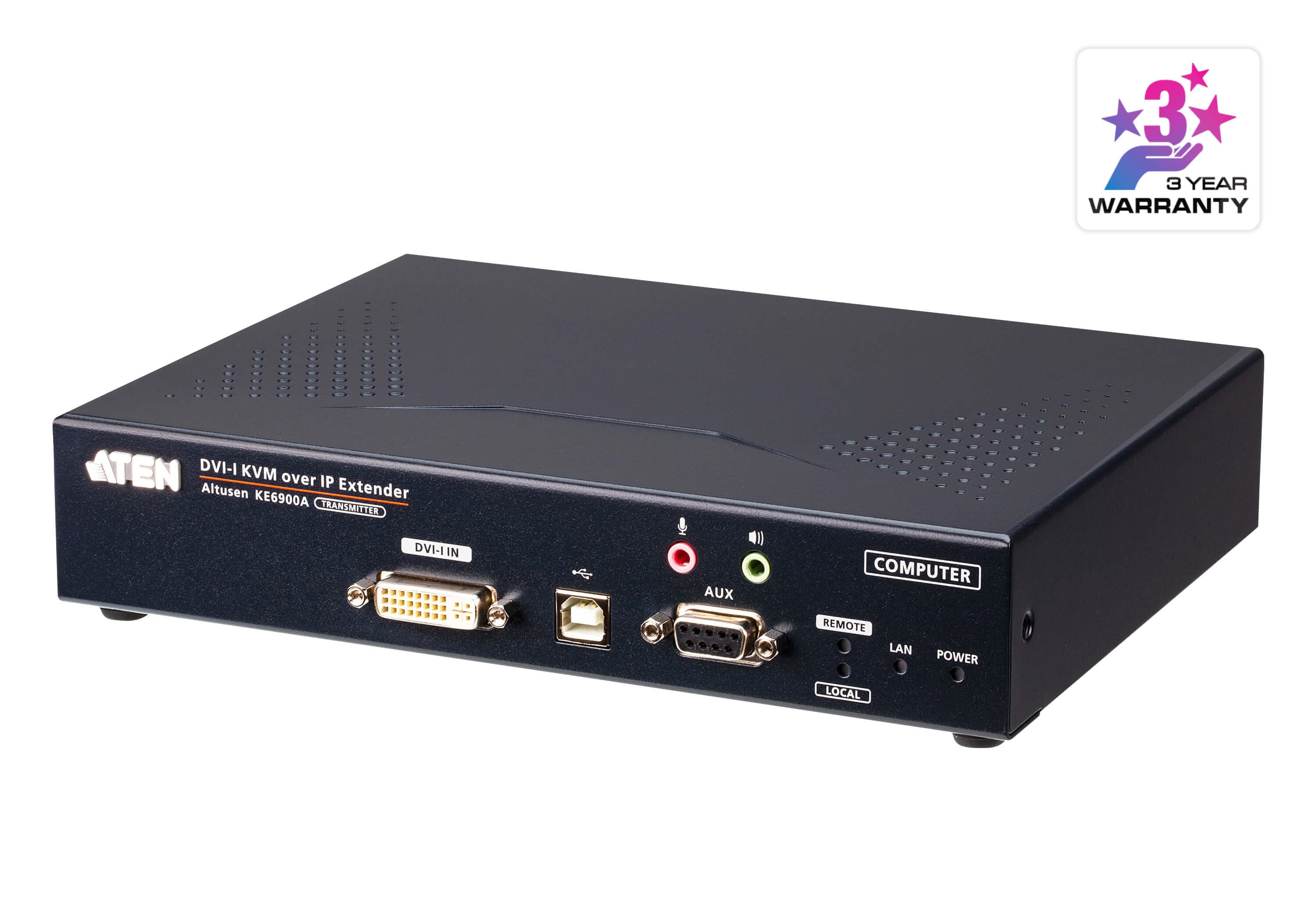 ATEN KE6900AT DVI-I Single Display KVM over IP Transmitter — product photo from ATEN