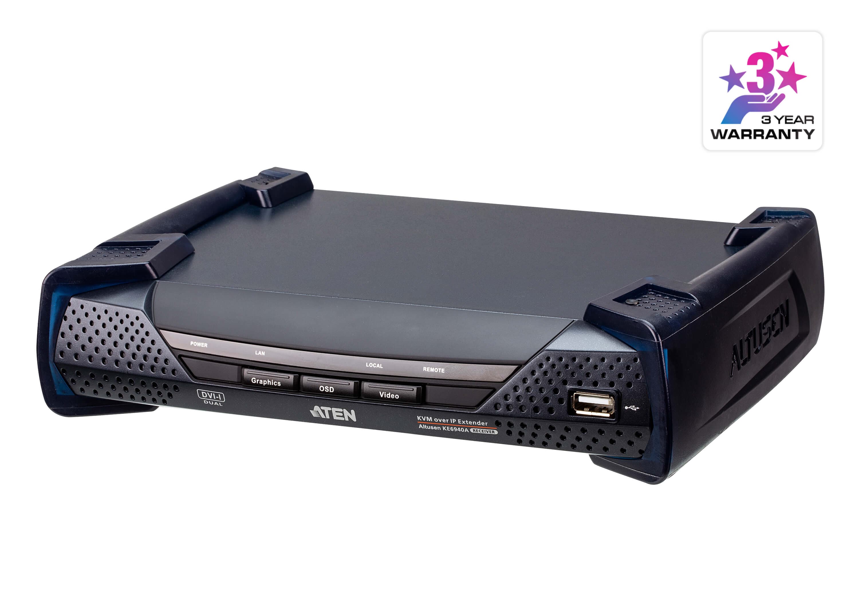 ATEN KE6940AR DVI-I Dual Display KVM over IP Receiver — product photo from ATEN