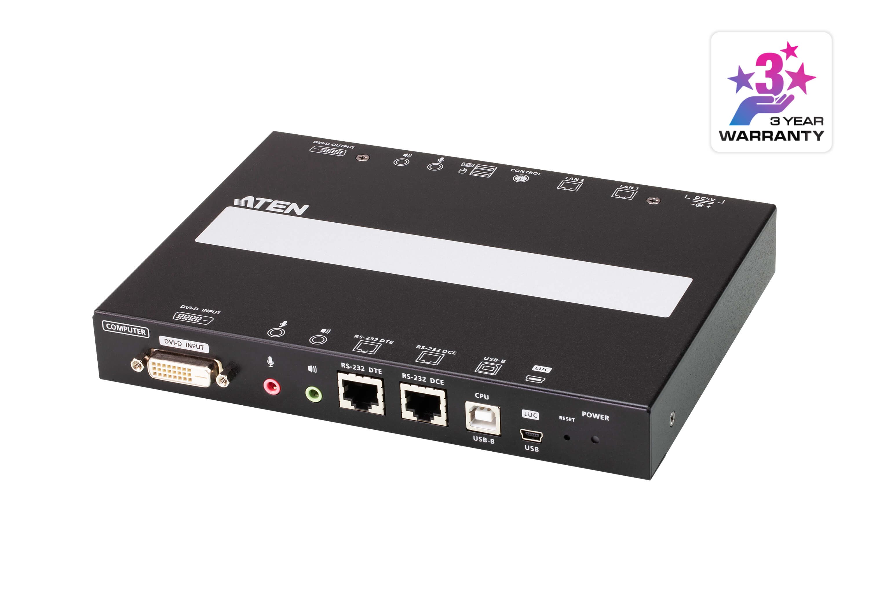 ATEN RCMDVI101 1-Local/Remote Shared Access Single Port DVI KVM over IP Switch - angled product view