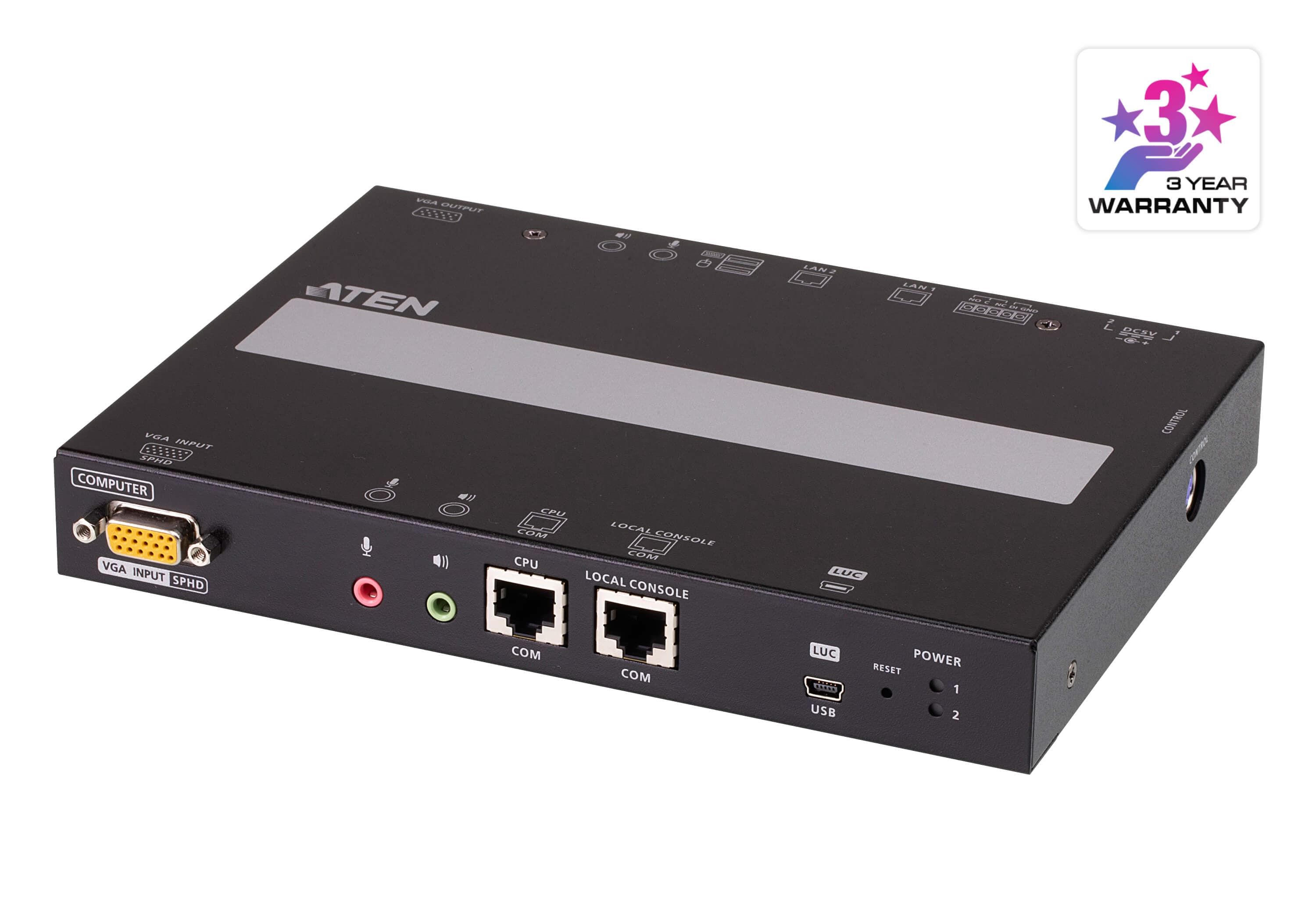ATEN RCMVGA101 1-Local/Remote Shared Access Single Port VGA KVM over IP Switch - angled product view